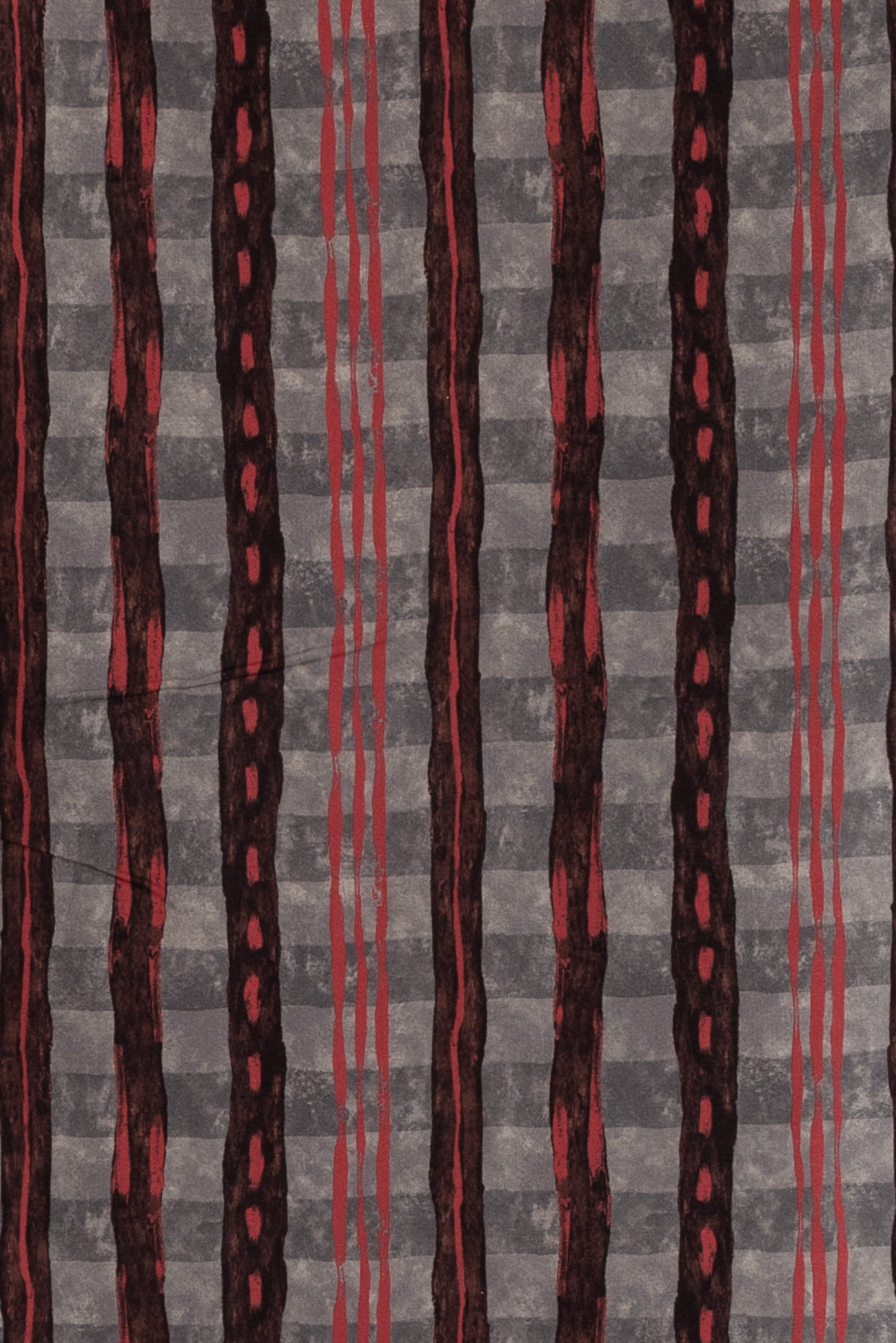 Charcoal And Carmine Checks Cotton Woven