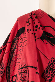 Cherry Dot Collage Linen Woven