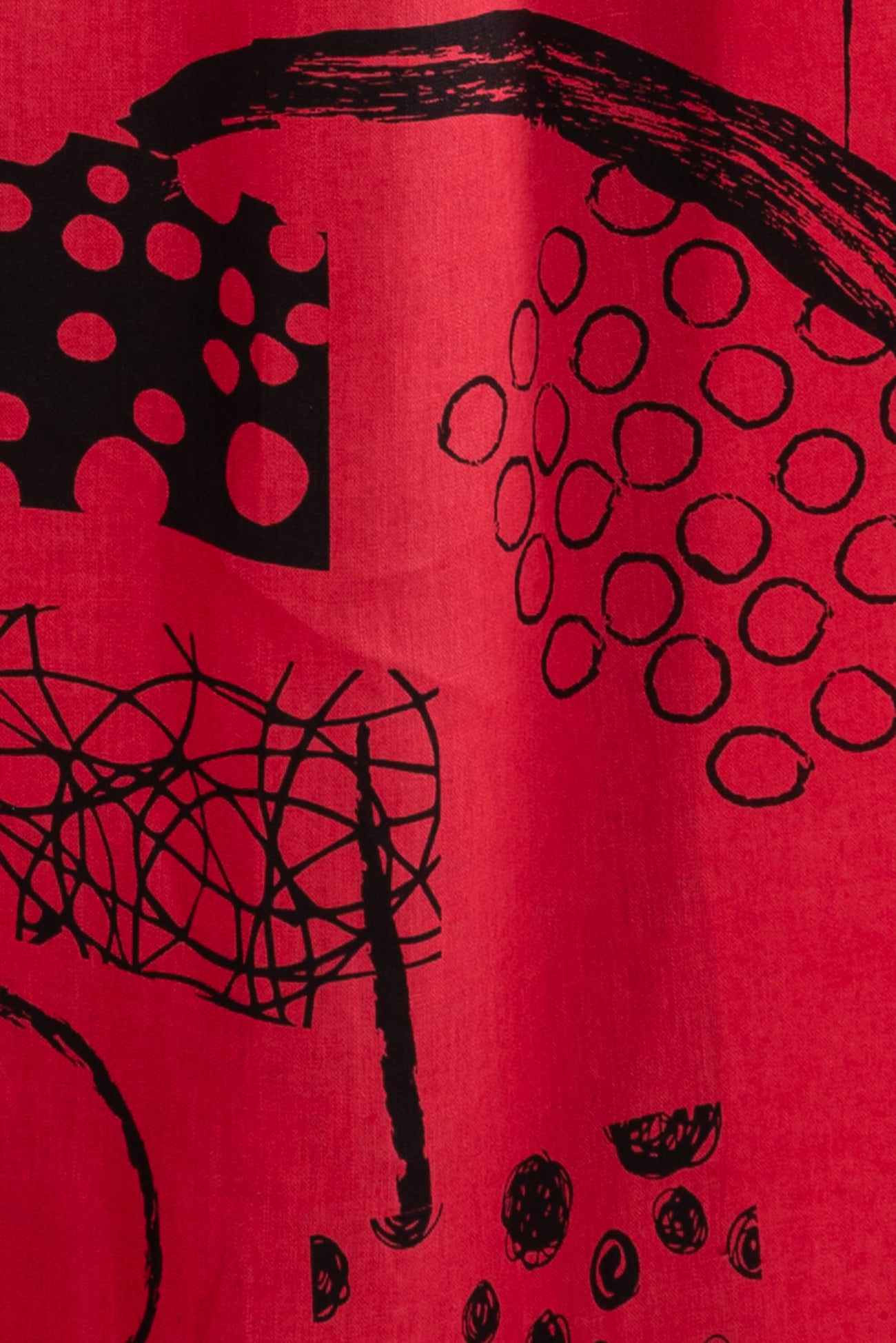 Cherry Dot Collage Linen Woven
