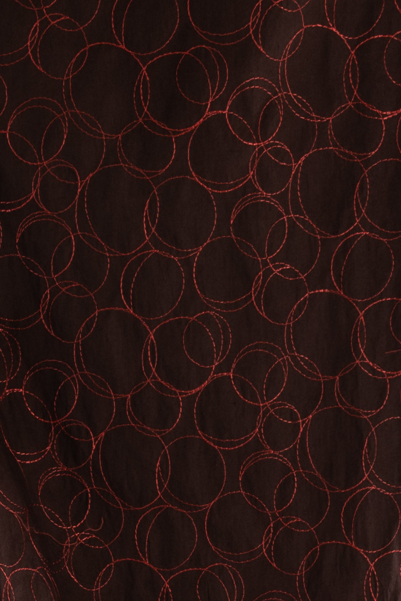 Chocolate Orange Embroidered Cotton Woven