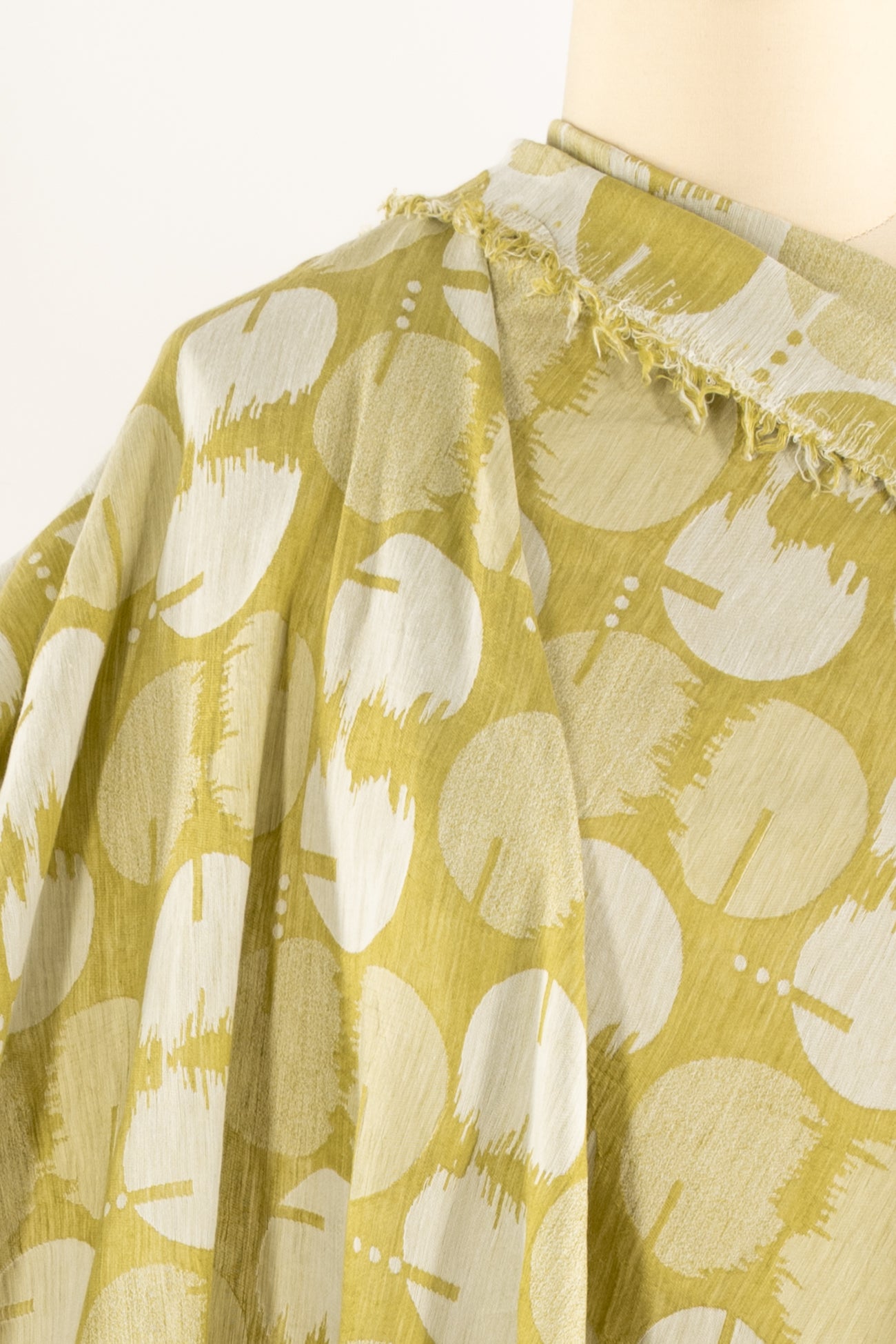 Citron Linen Blend Jacquard Woven