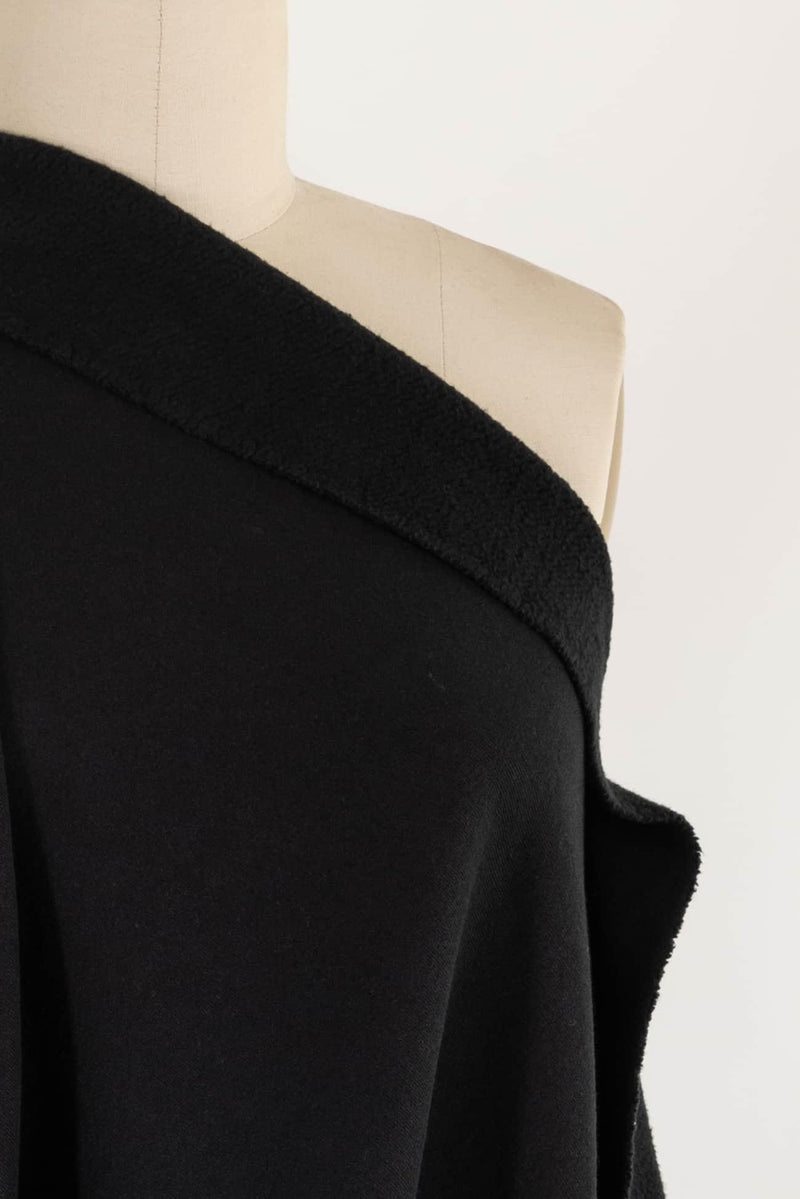 Coal Black Cotton Sweatshirt Fleece - Marcy Tilton Fabrics