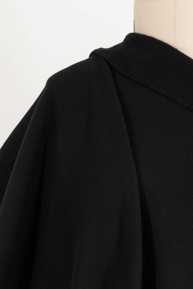 Coal Black Cotton Sweatshirt Fleece - Marcy Tilton Fabrics