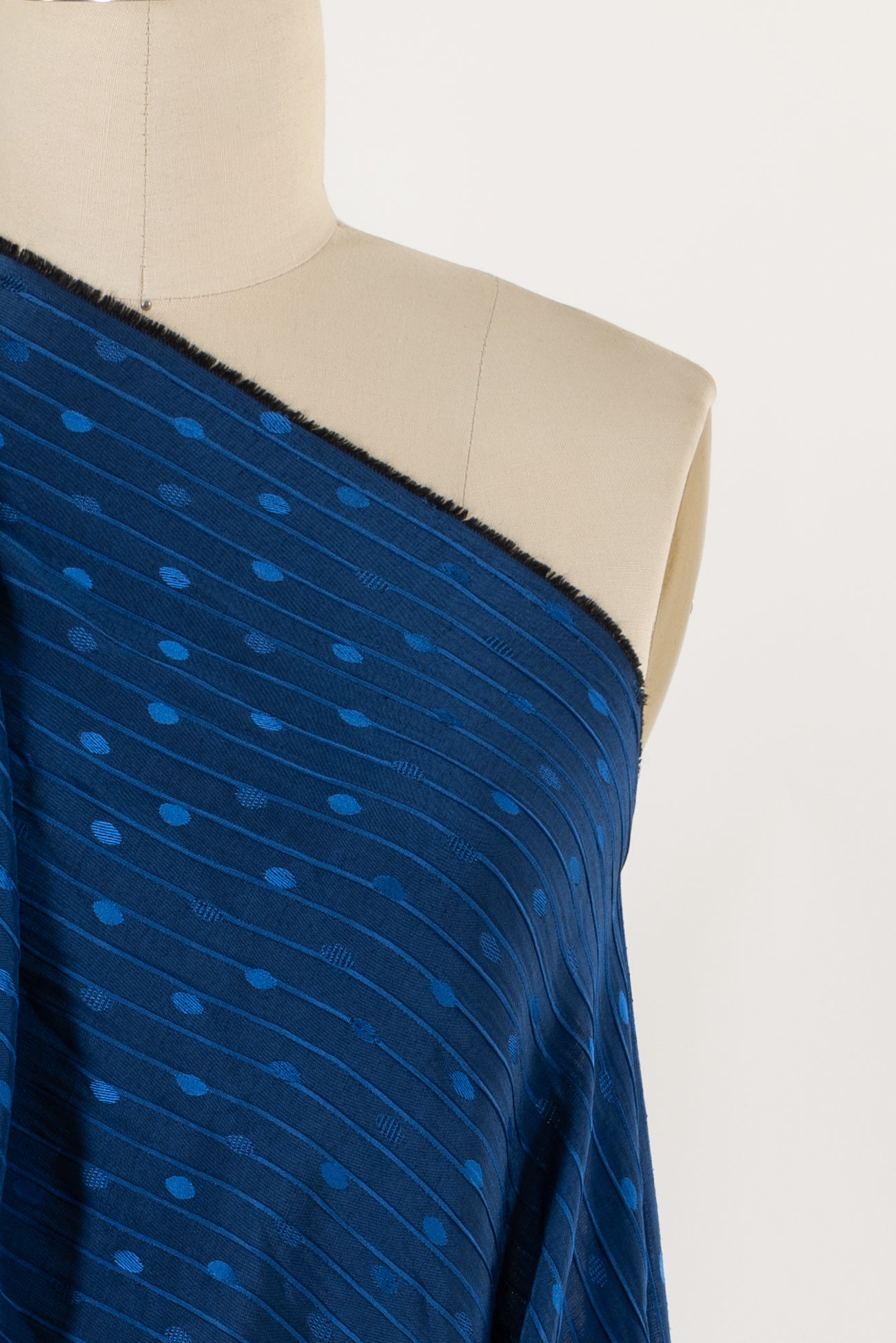 Cobalt Blue Dots Italian Jacquard Woven - Marcy Tilton Fabrics