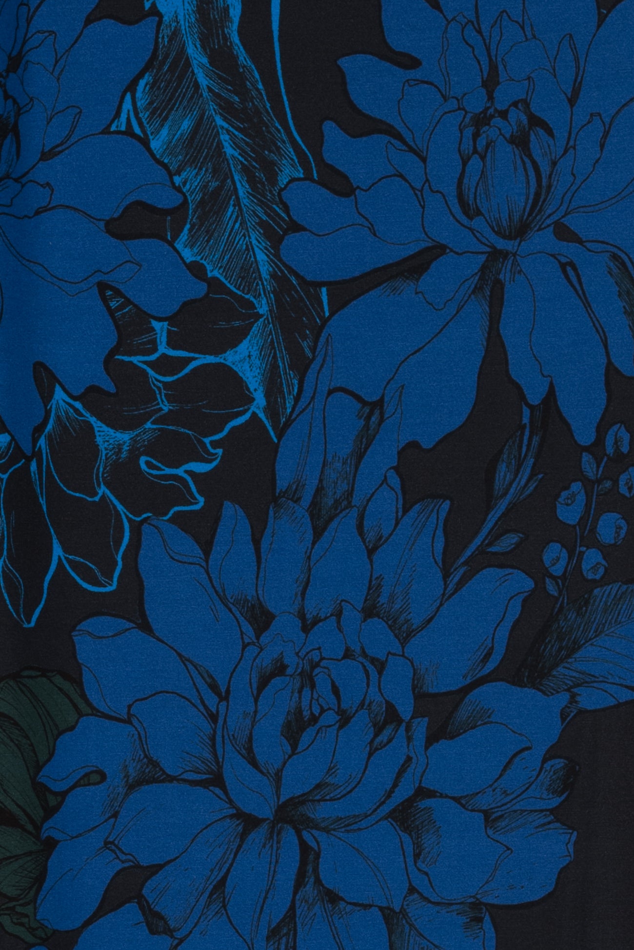 Cobalt Peonies Italian Viscose Knit