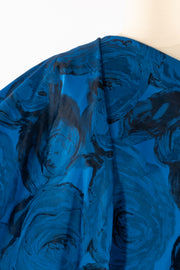 Cobalt Rose Jacquard Woven