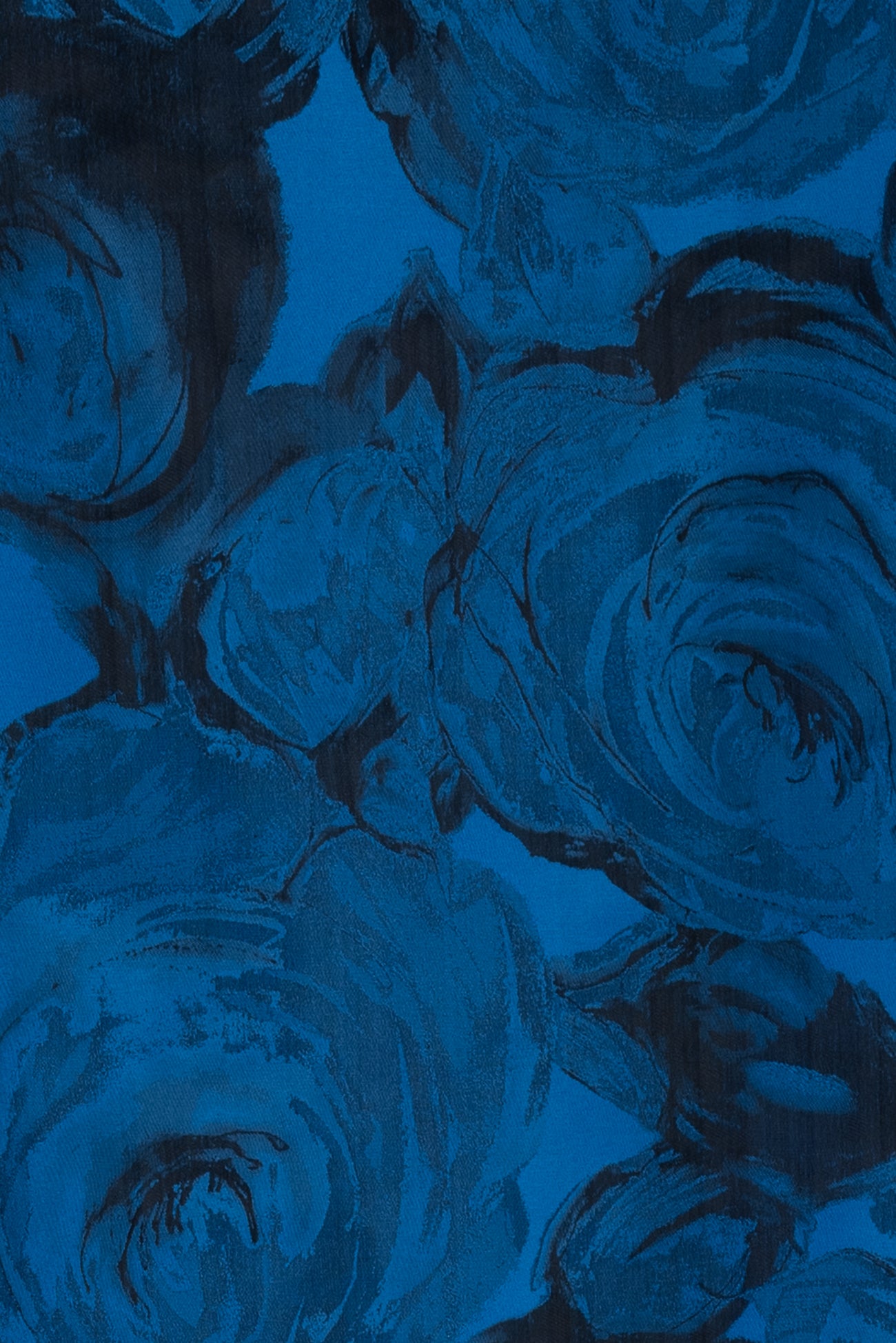 Cobalt Rose Jacquard Woven