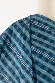 Cobalt And Cornflower Checks Cotton Woven