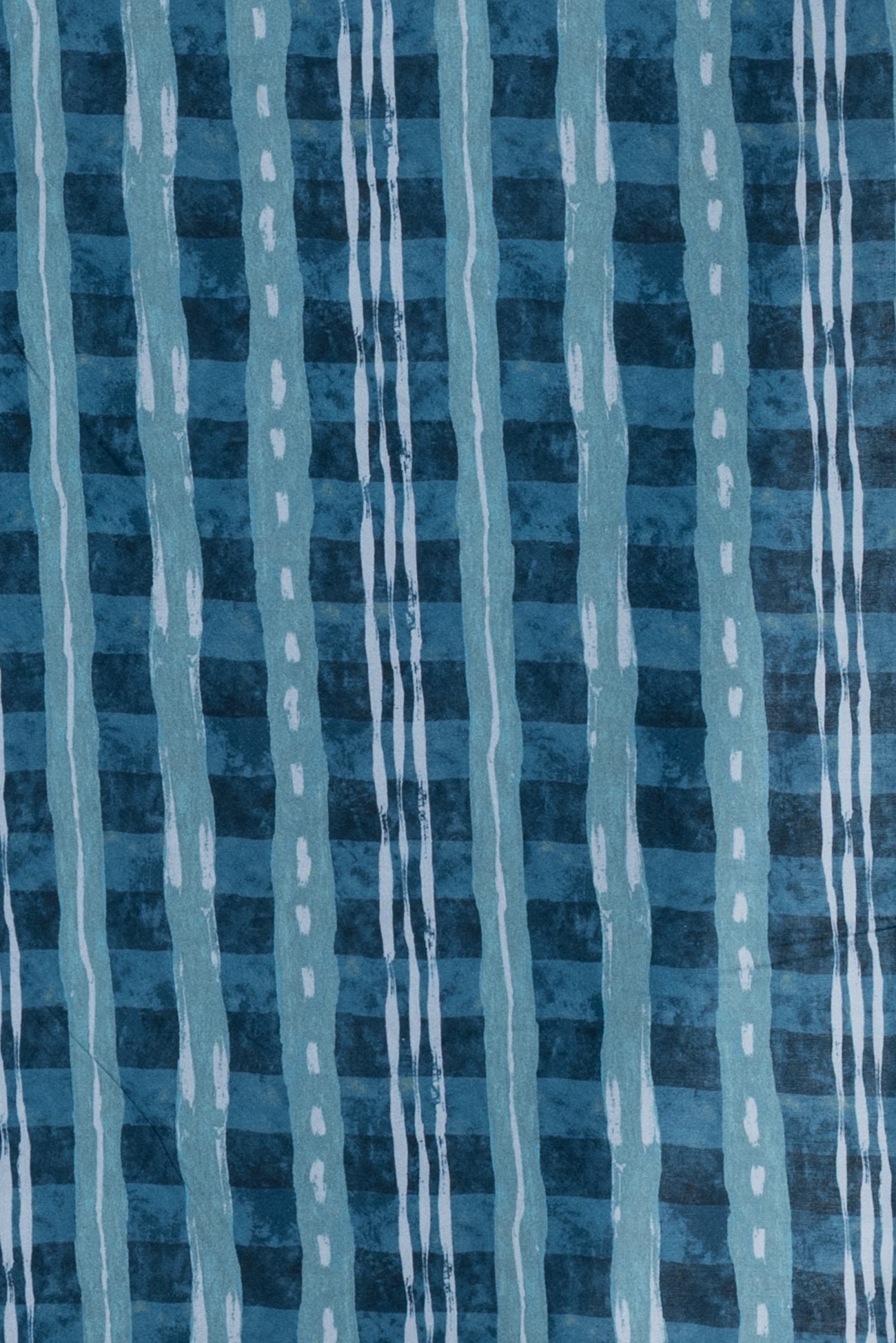 Cobalt And Cornflower Checks Cotton Woven