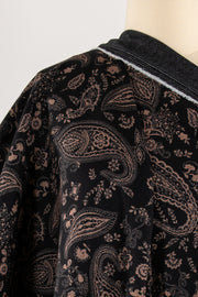 Cocoa Paisley Stretch Denim Woven