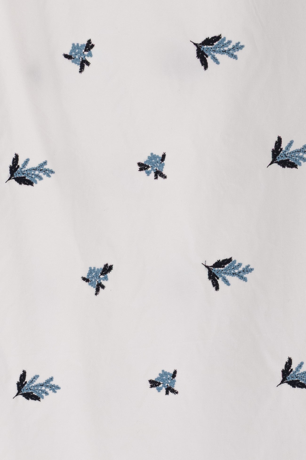 Colombine Blue Embroidered Cotton Woven