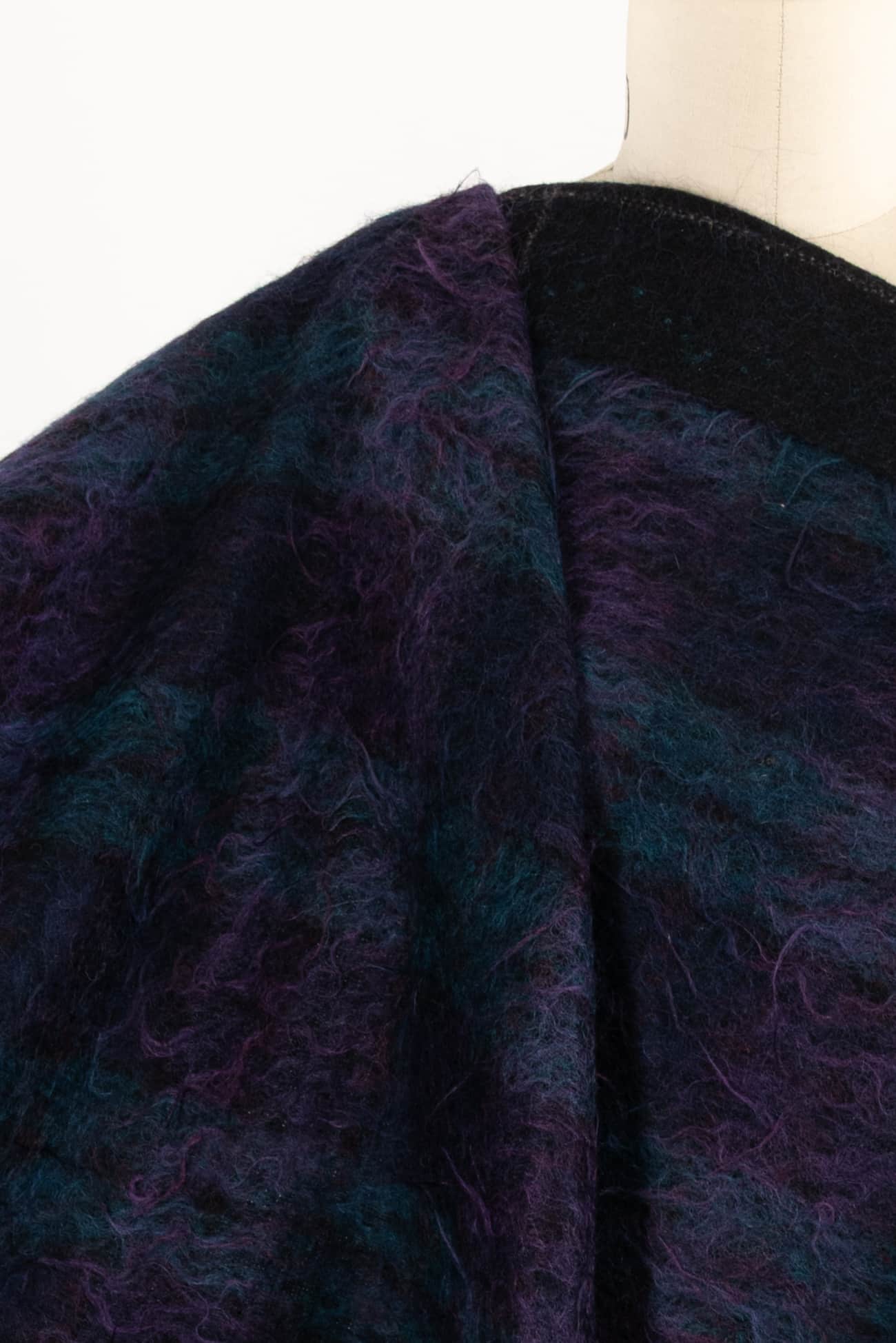 Como Plaid Italian Mohair Wool Blend Coating