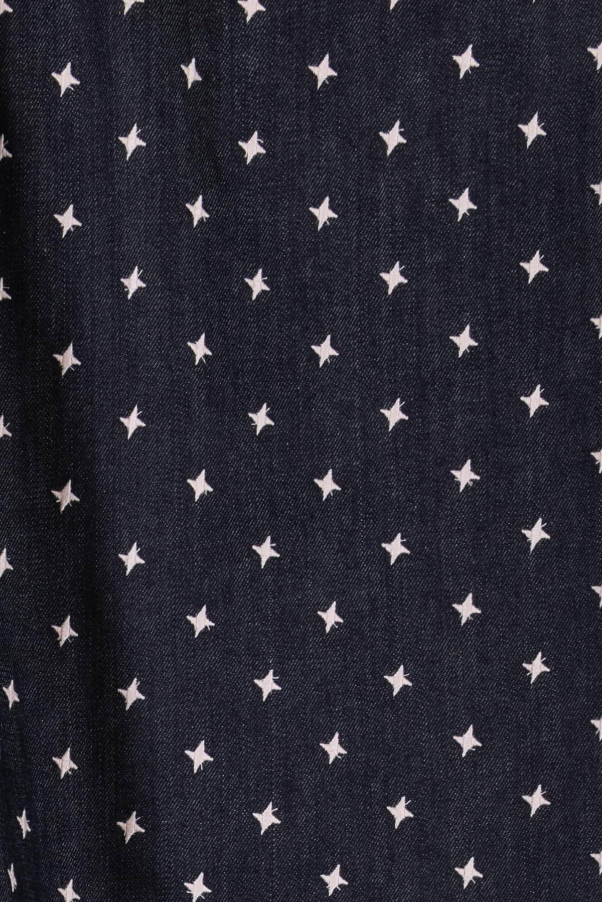 Compass Star Embroidered Denim Woven - Marcy Tilton Fabrics