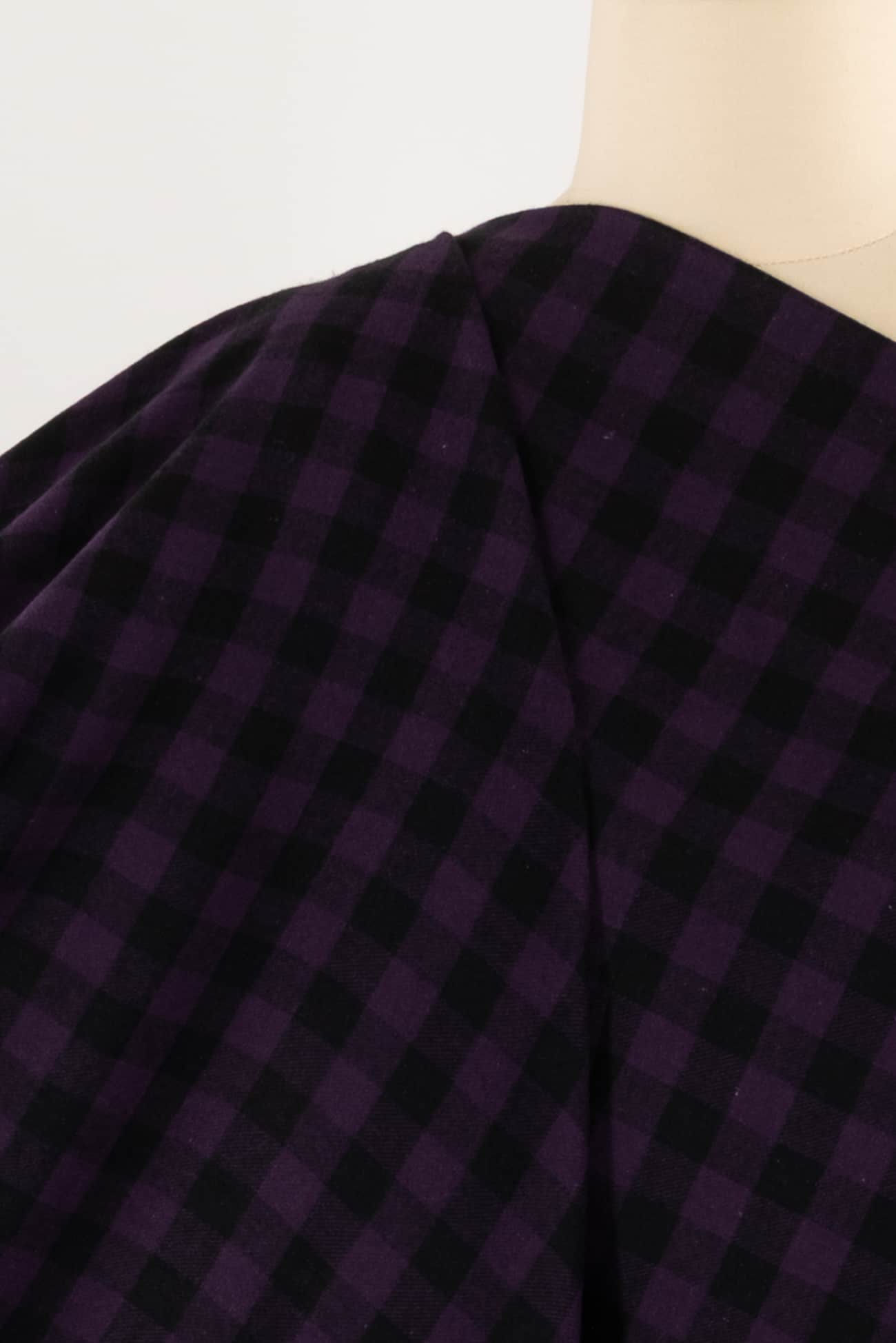 Concord Grape Buffalo Check Cotton Flannel Woven