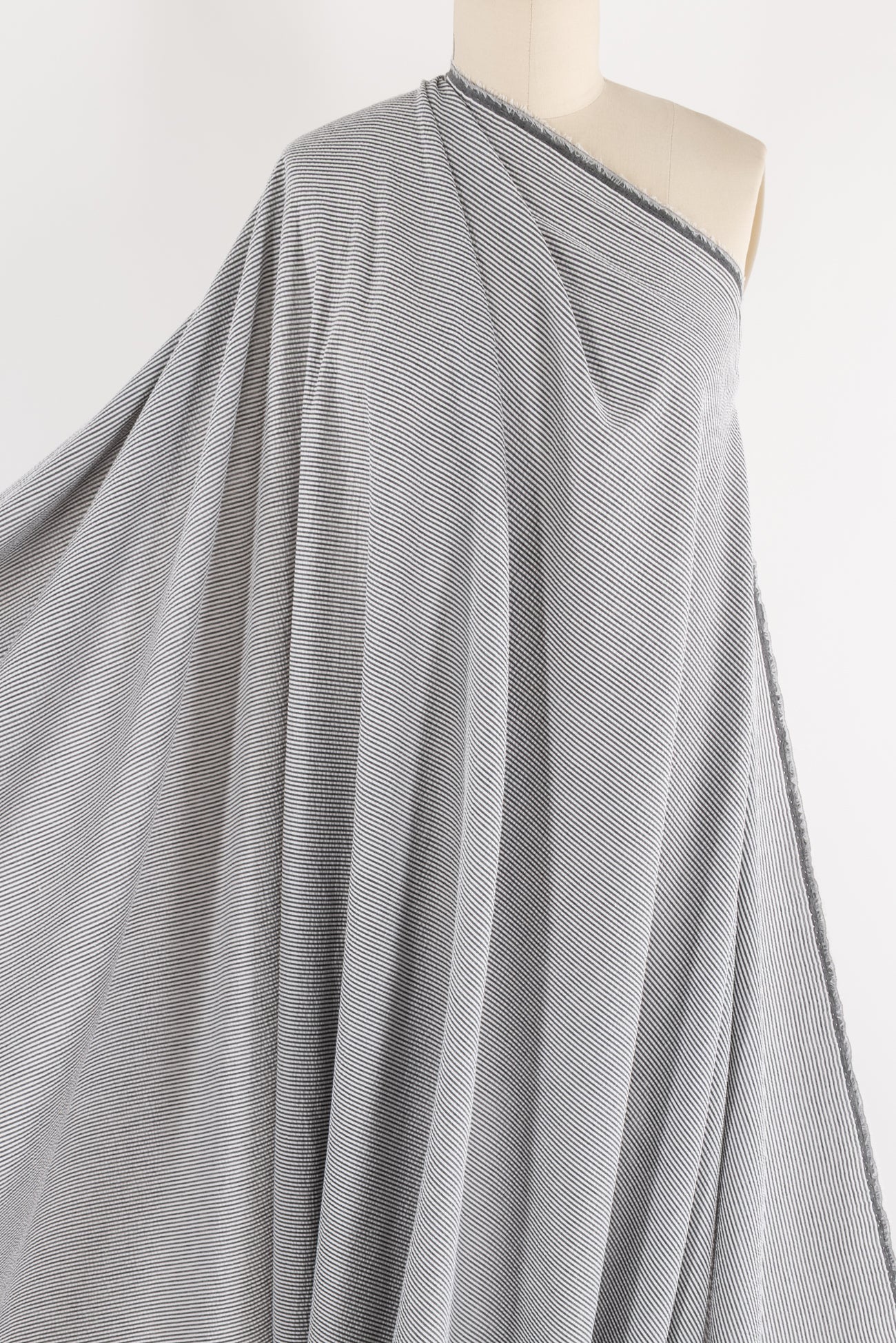 Concrete Stripe Cotton Seersucker Woven