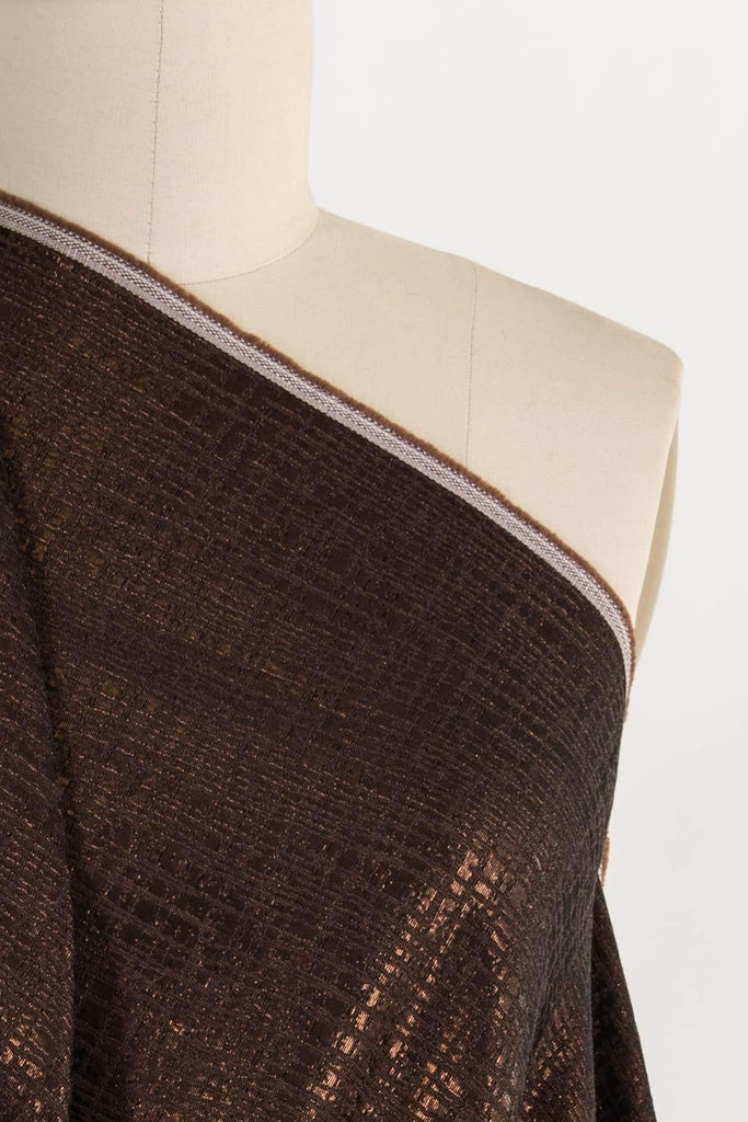 Copper Cross Hatch French Brocade Woven - Marcy Tilton Fabrics