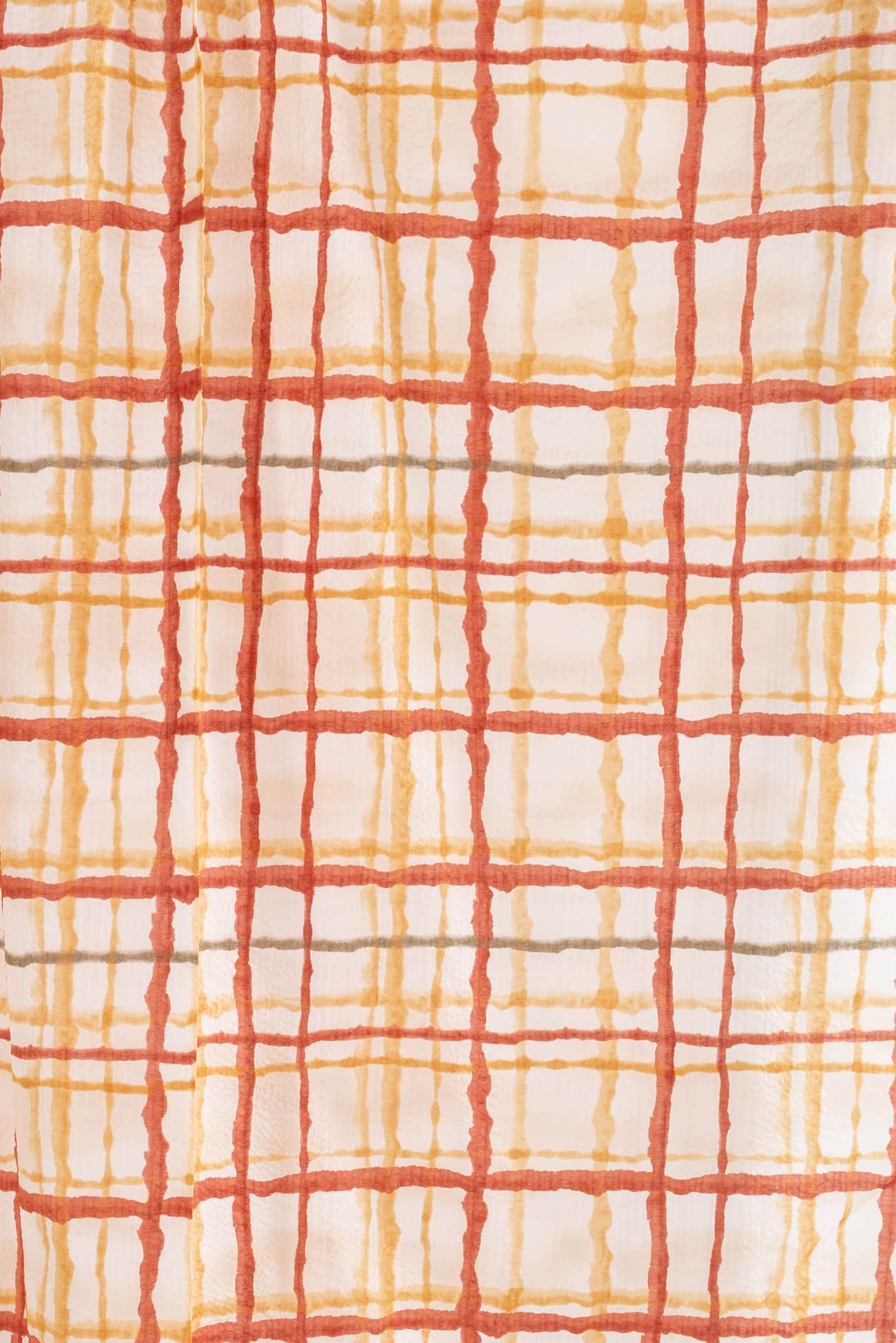 Copper Grid Japanese Cotton Seersucker Woven