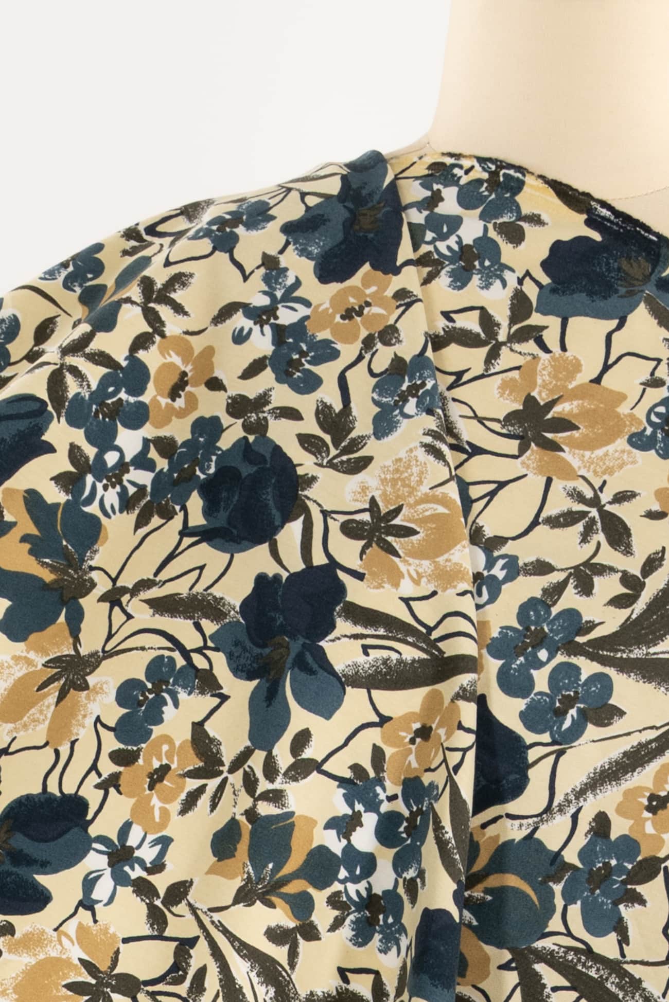 Cornflower Garden Italian Stretch Cotton Denim Woven