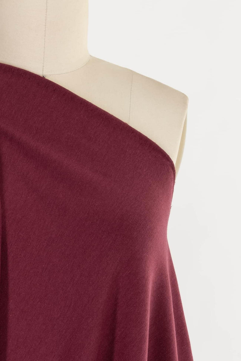 Cranberry Tencel/Organic Cotton Sweatshirt Fleece Knit - Marcy Tilton Fabrics