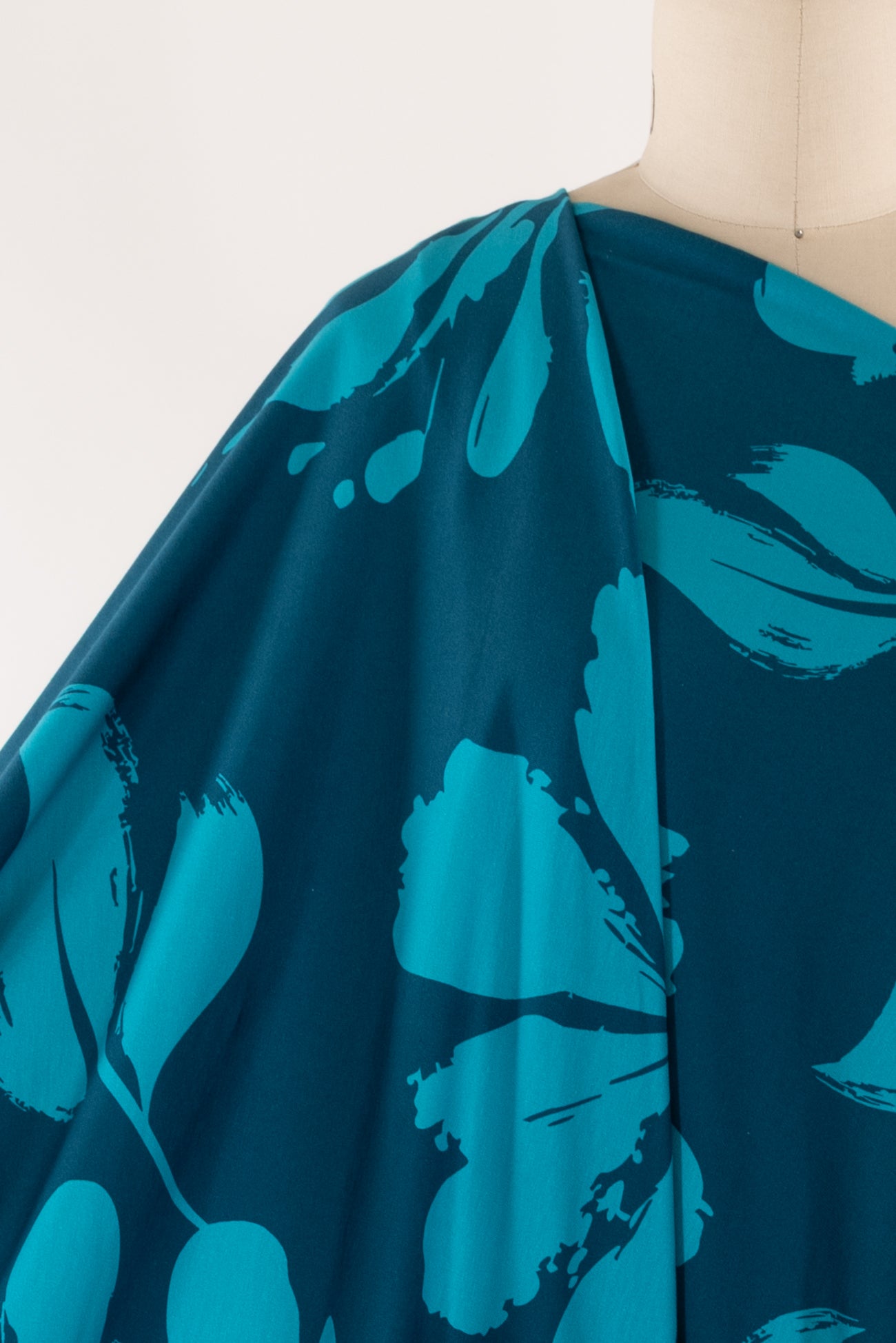 Cyan Floral Danish Cotton Knit