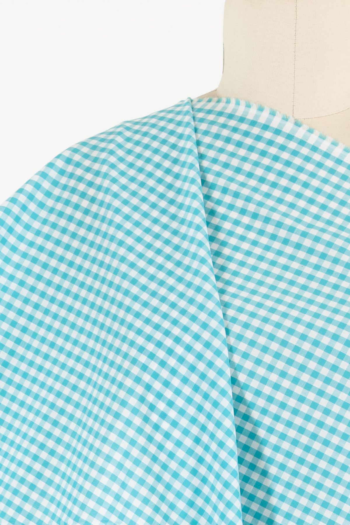 Cyan Gingham Japanese Cotton Woven