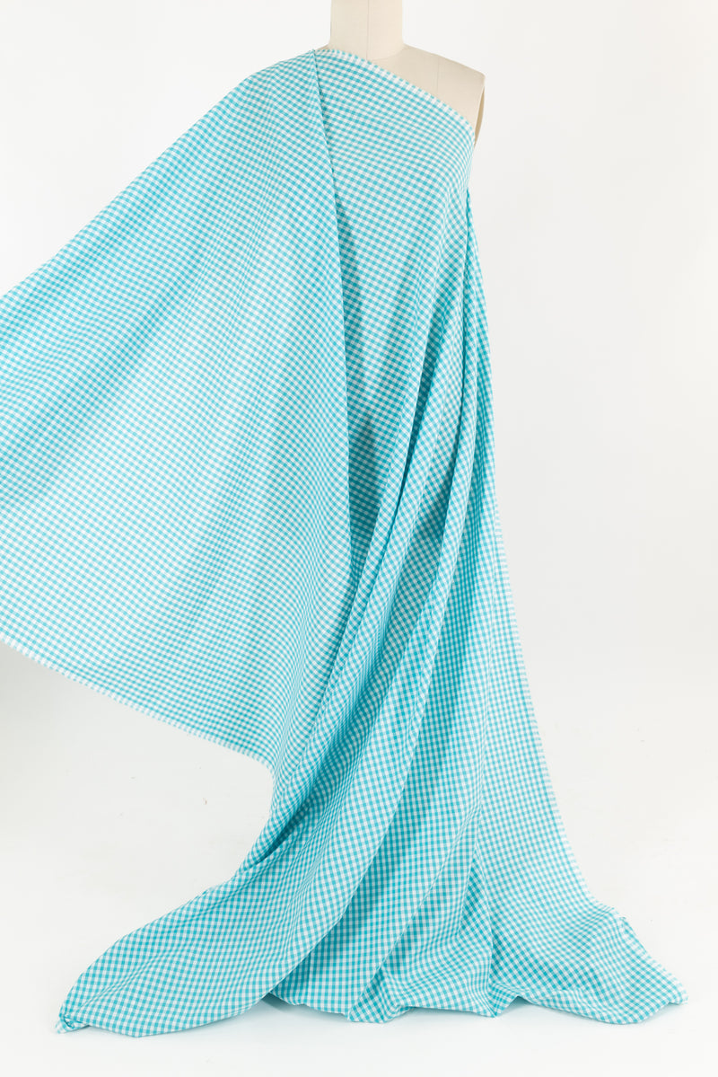 Cyan Gingham Japanese Cotton Woven