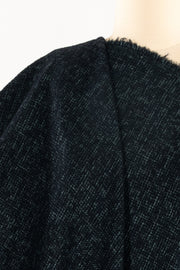 Cyan Wool Blend Tweed Woven