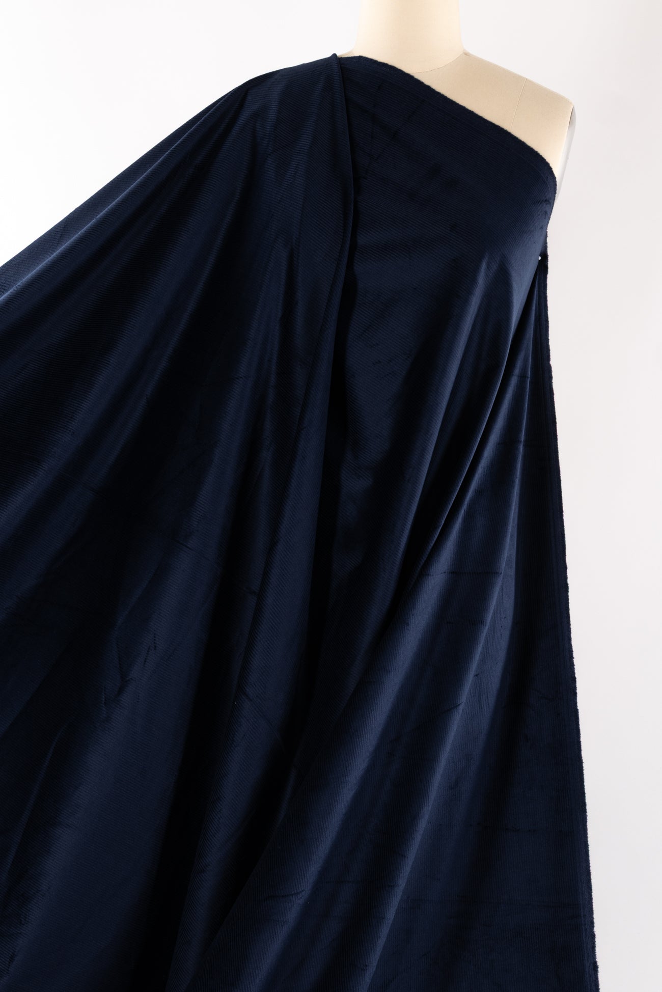 Deep Ocean Blue Cotton Corduroy Woven