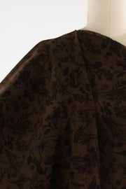Deep Umber Floral Japanese Corduroy Woven - ENDCUT