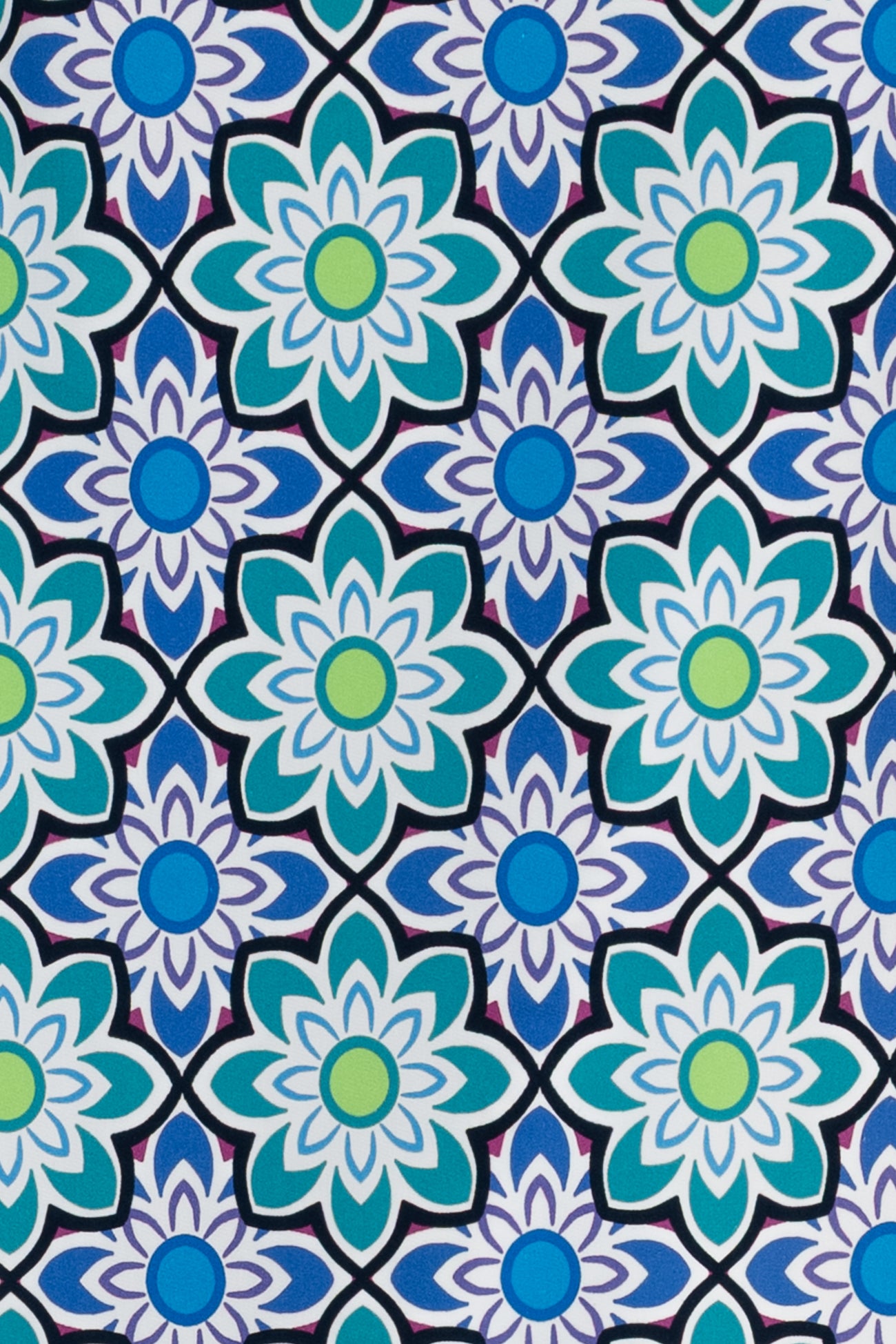 Delft  Daisies Italian Stretch Cotton Woven