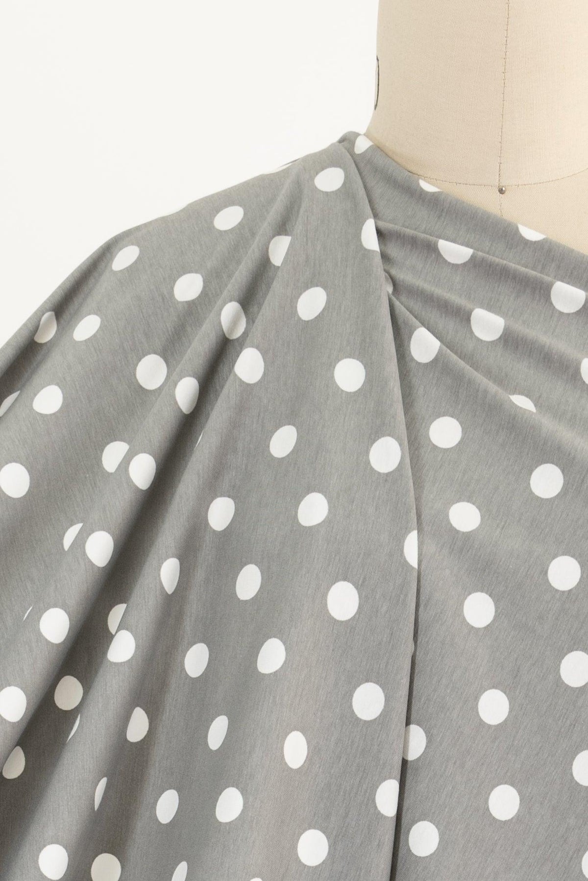 Dove Gray Dots Cotton/Spandex Knit - Marcy Tilton Fabrics