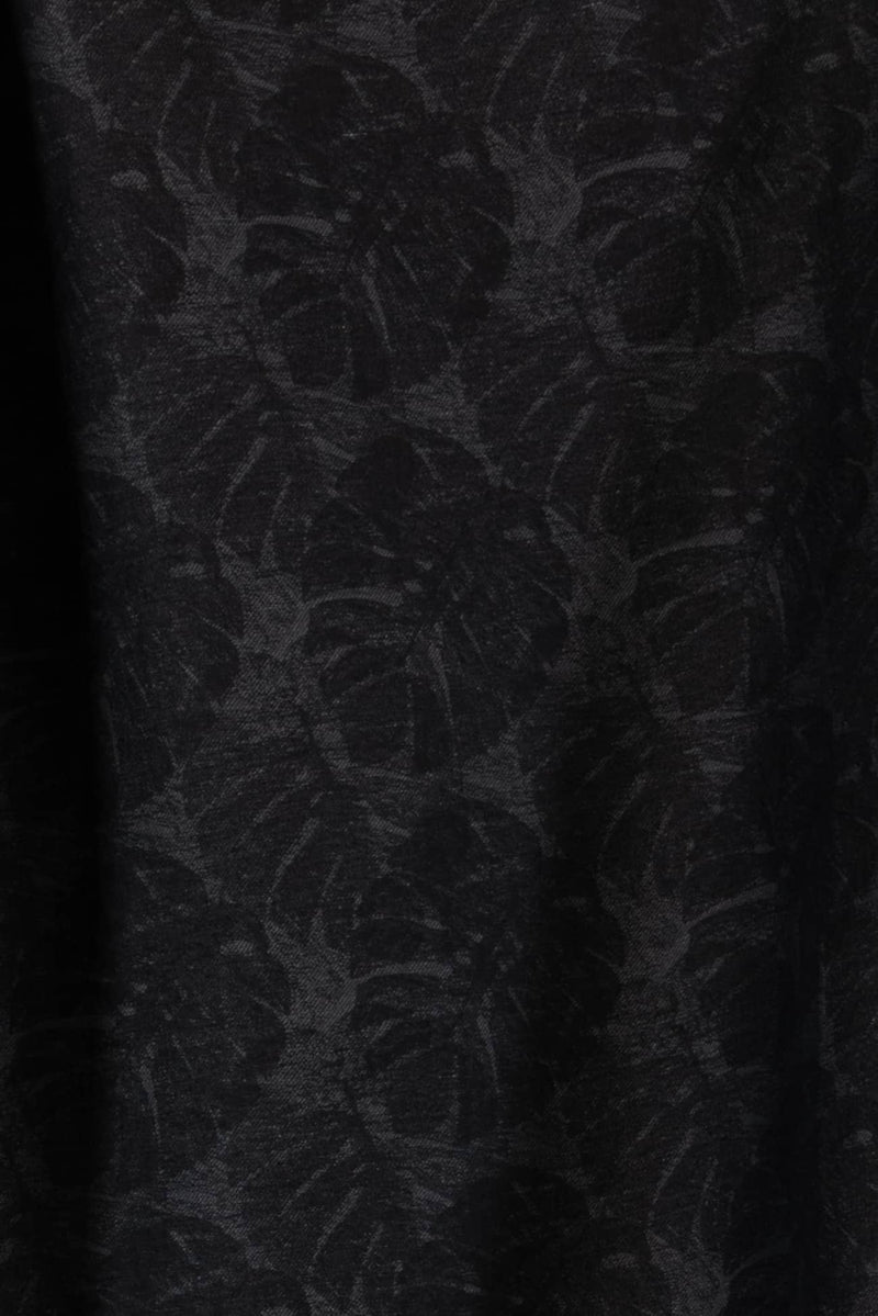 Ebony Leaf Italian Jacquard Linen Woven