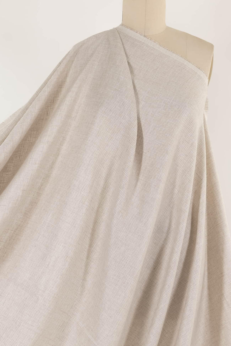 Ecru Mini Check Linen Woven - Marcy Tilton Fabrics