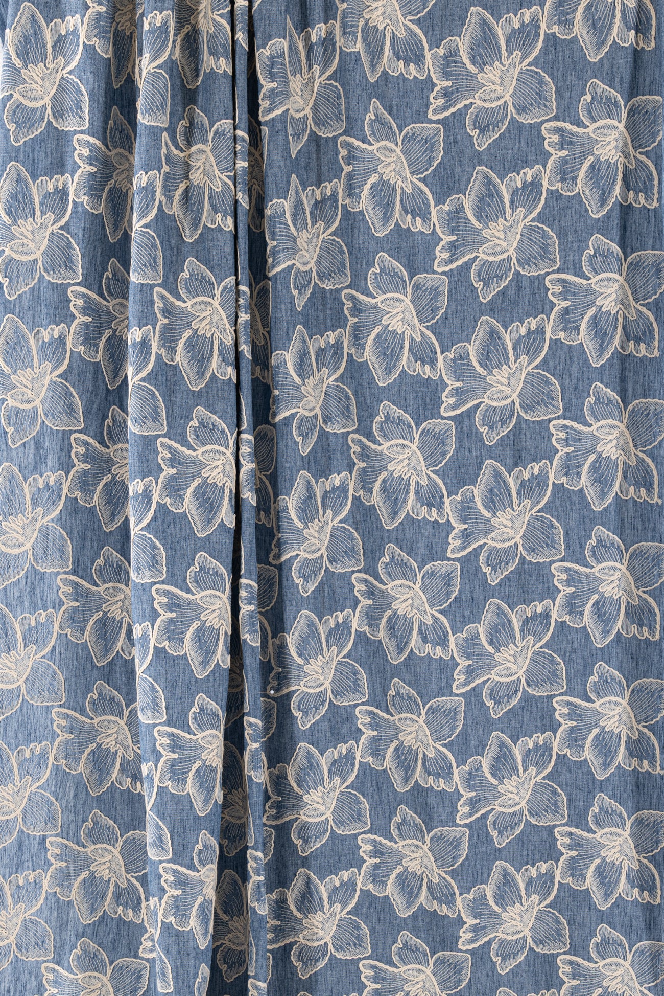 Elderflower Embroidered Chambray Woven – Marcy Tilton Fabrics