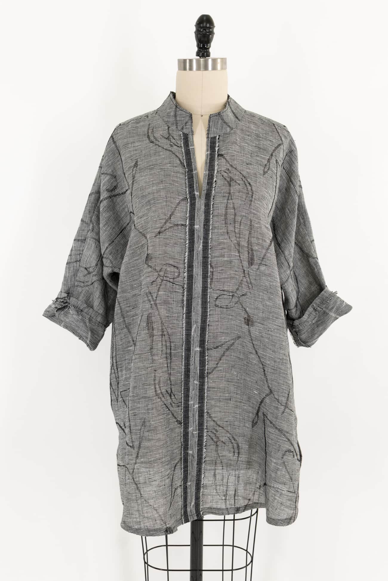 Random Pathways Linen Jacquard Woven