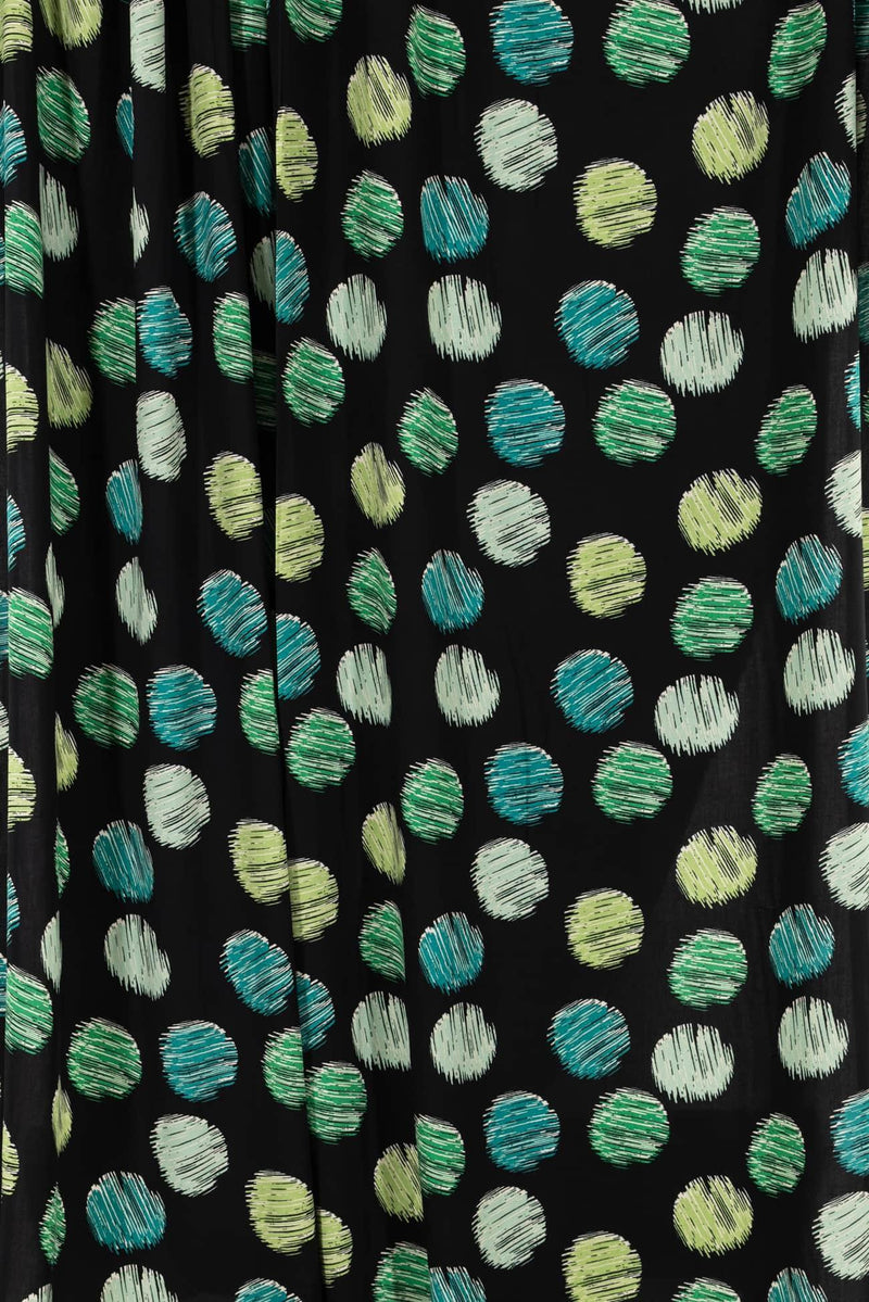 Emerald Dots Rayon Woven - Marcy Tilton Fabrics