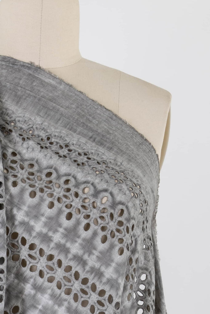 Enya Gray Cotton Eyelet - Marcy Tilton Fabrics