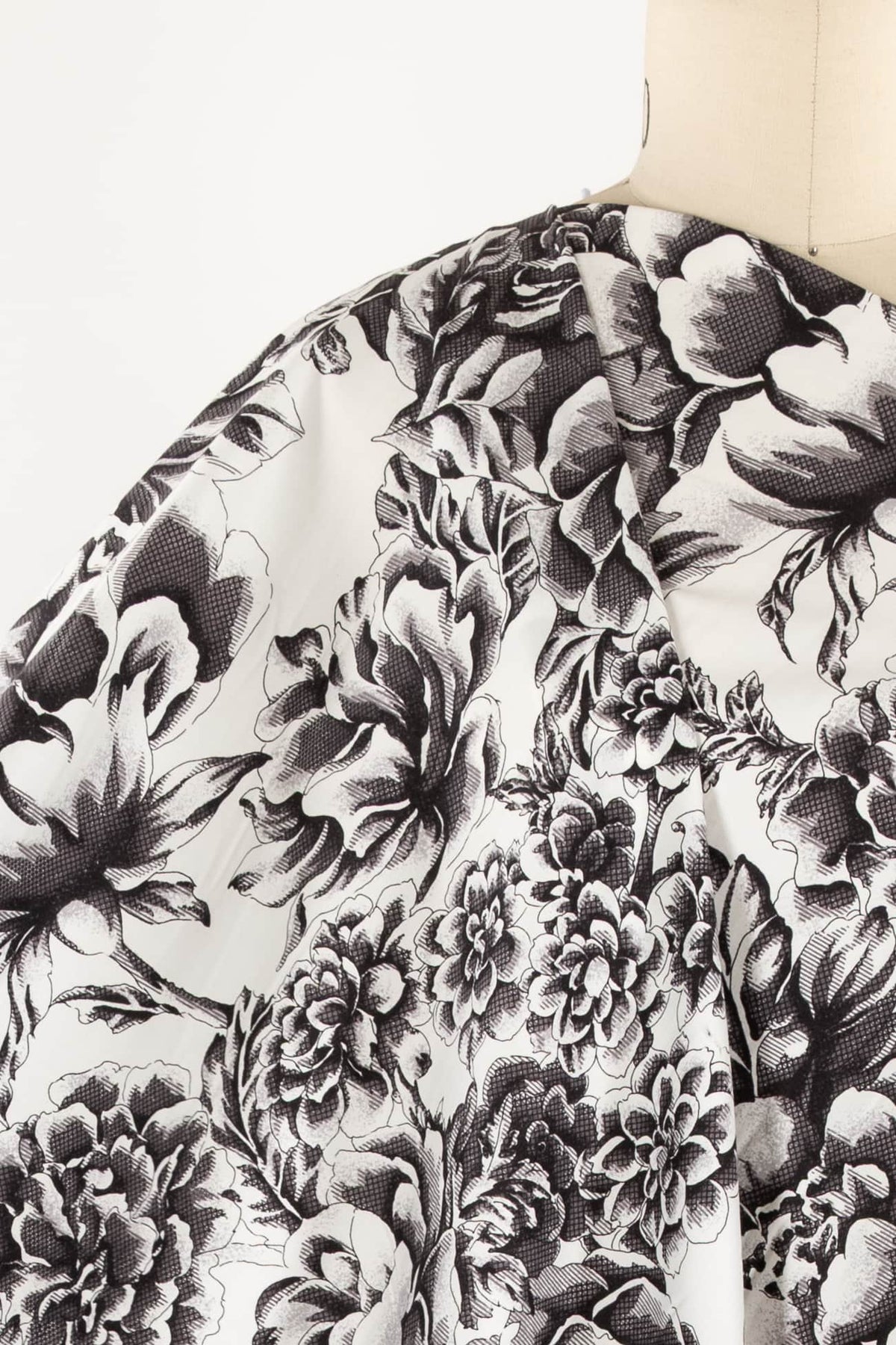 Etched Floral Stretch Cotton Woven
