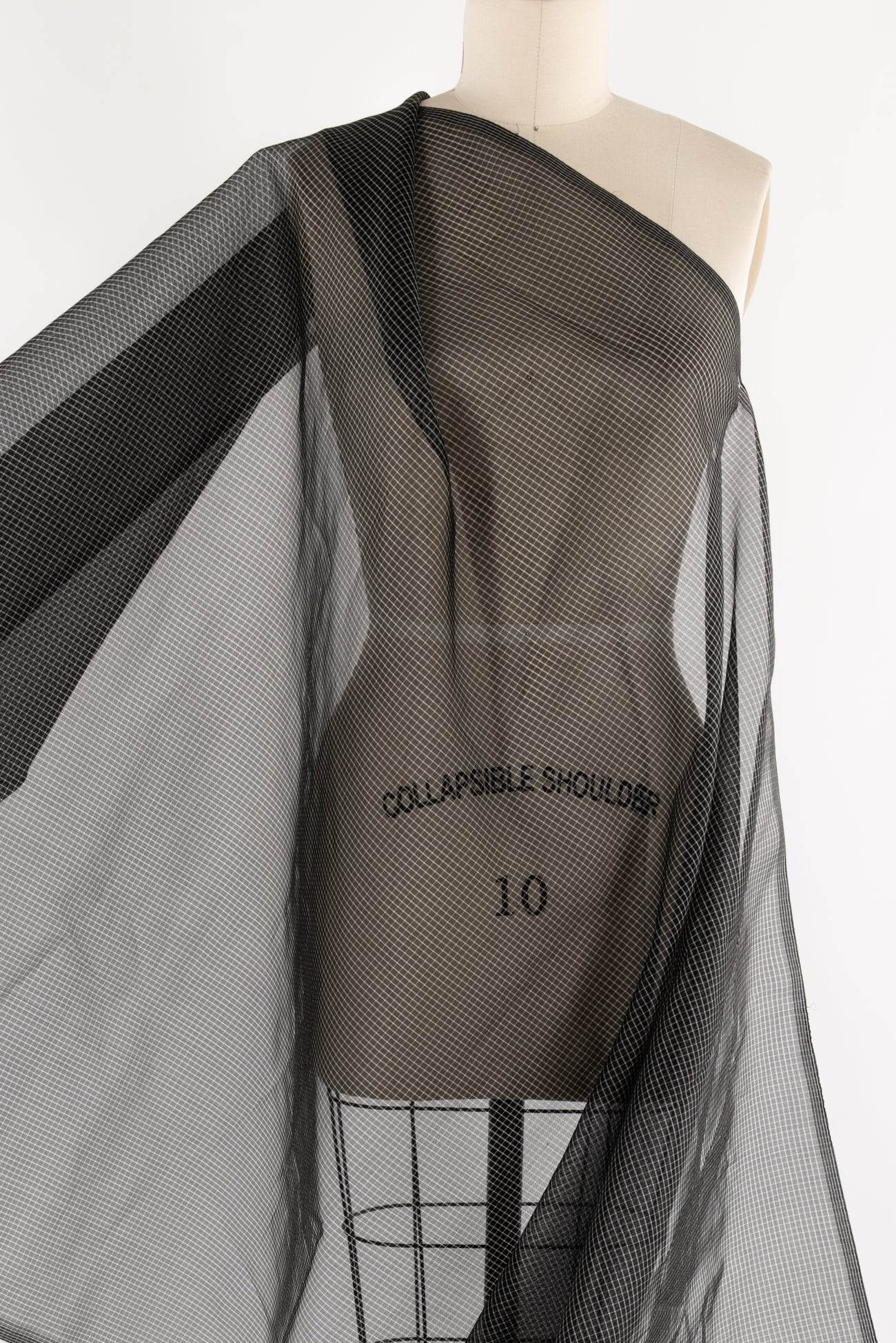 Ethereal Windowpane Checks Silk Organza Woven