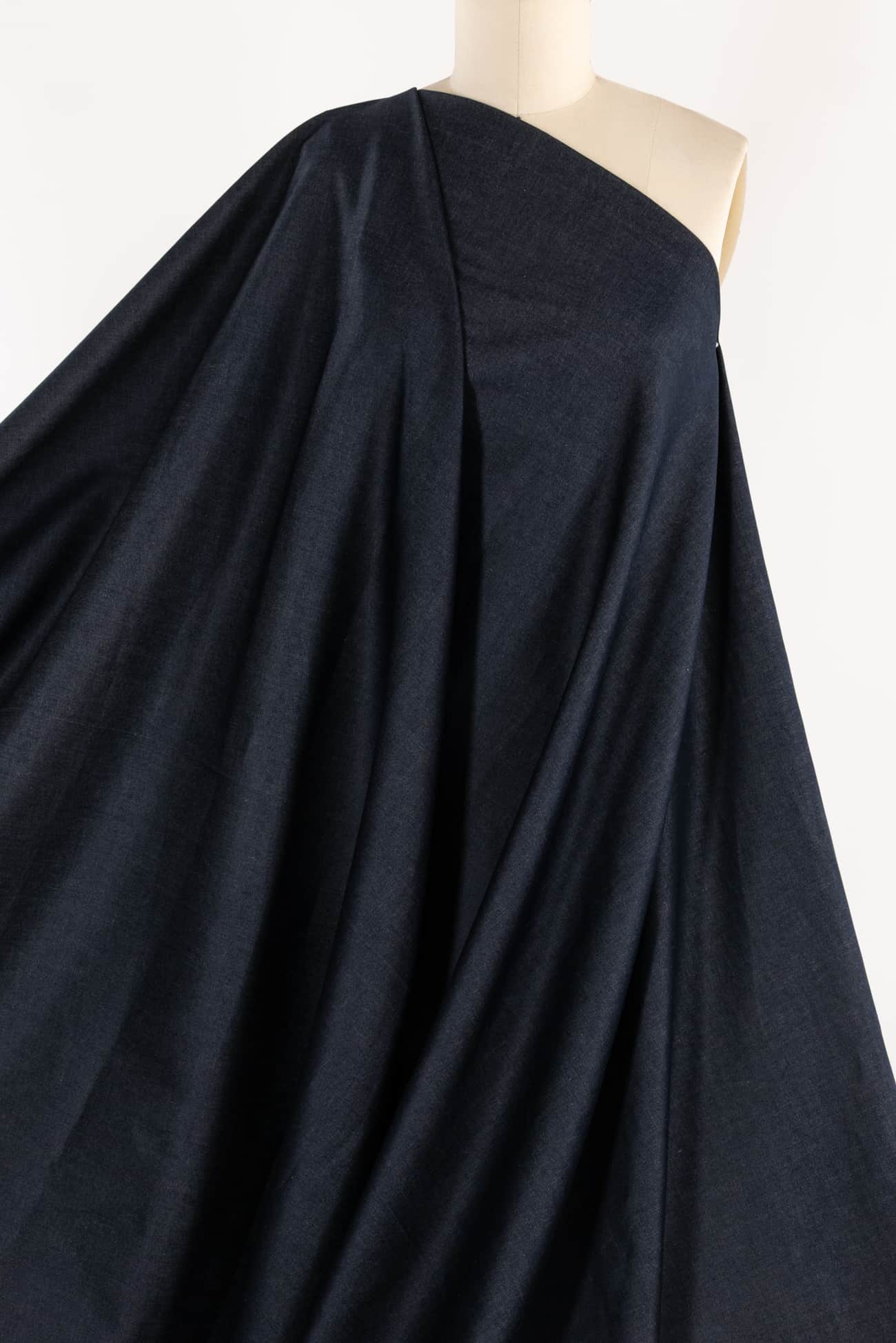 Evening Sky Blue Italian Stretch Cotton Denim Woven