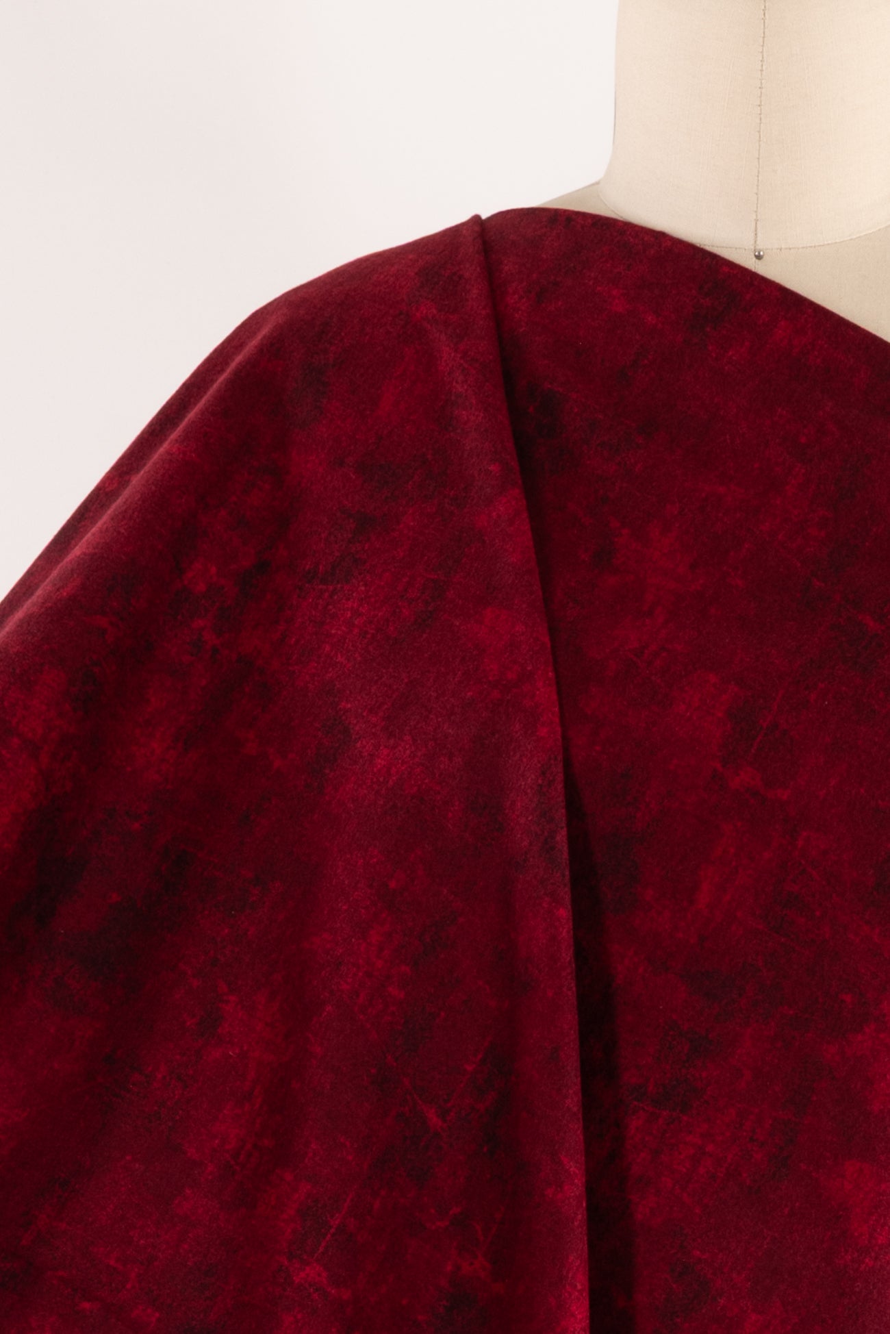 Firebrick Red Patina Cotton Flannel Woven