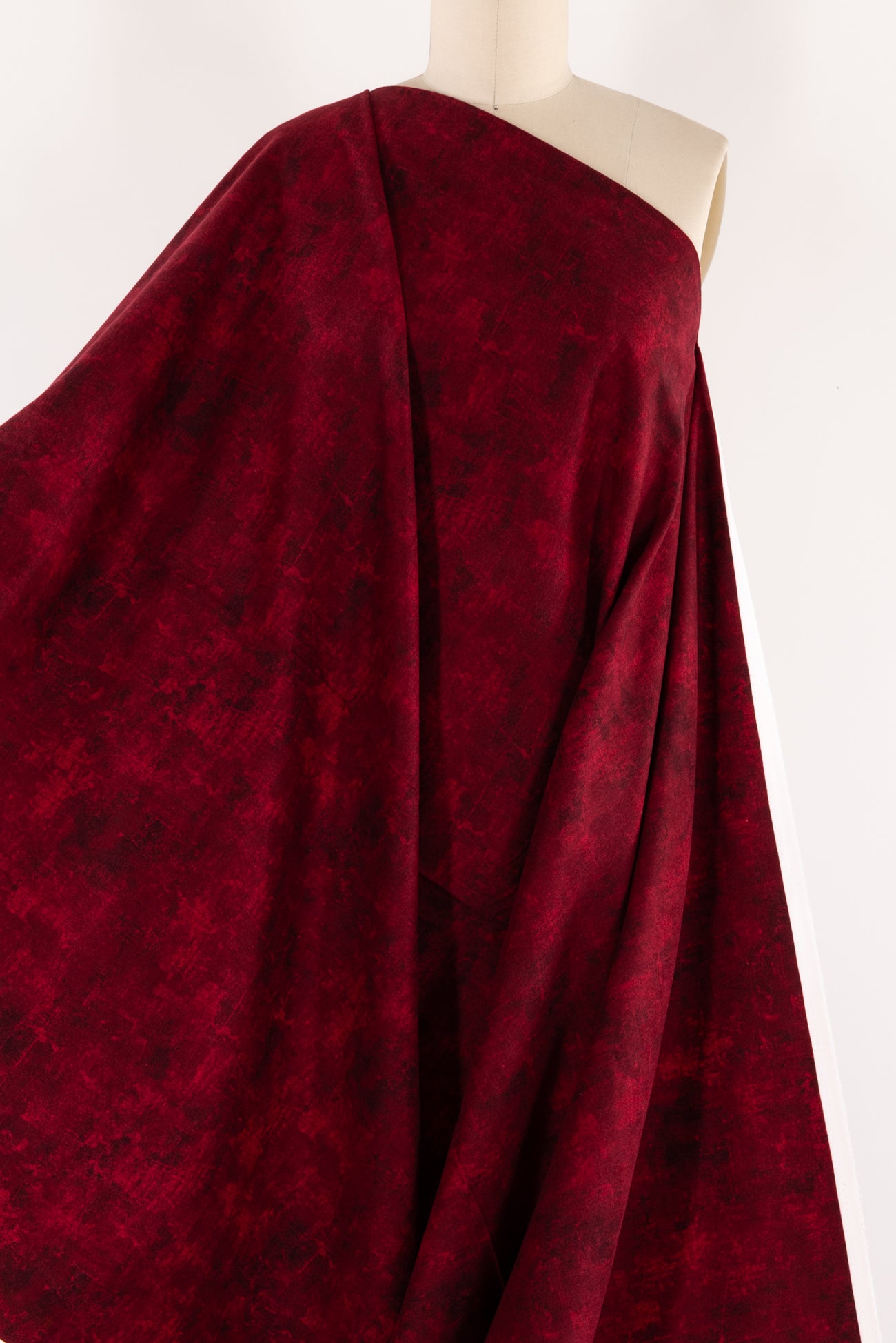 Firebrick Red Patina Cotton Flannel Woven