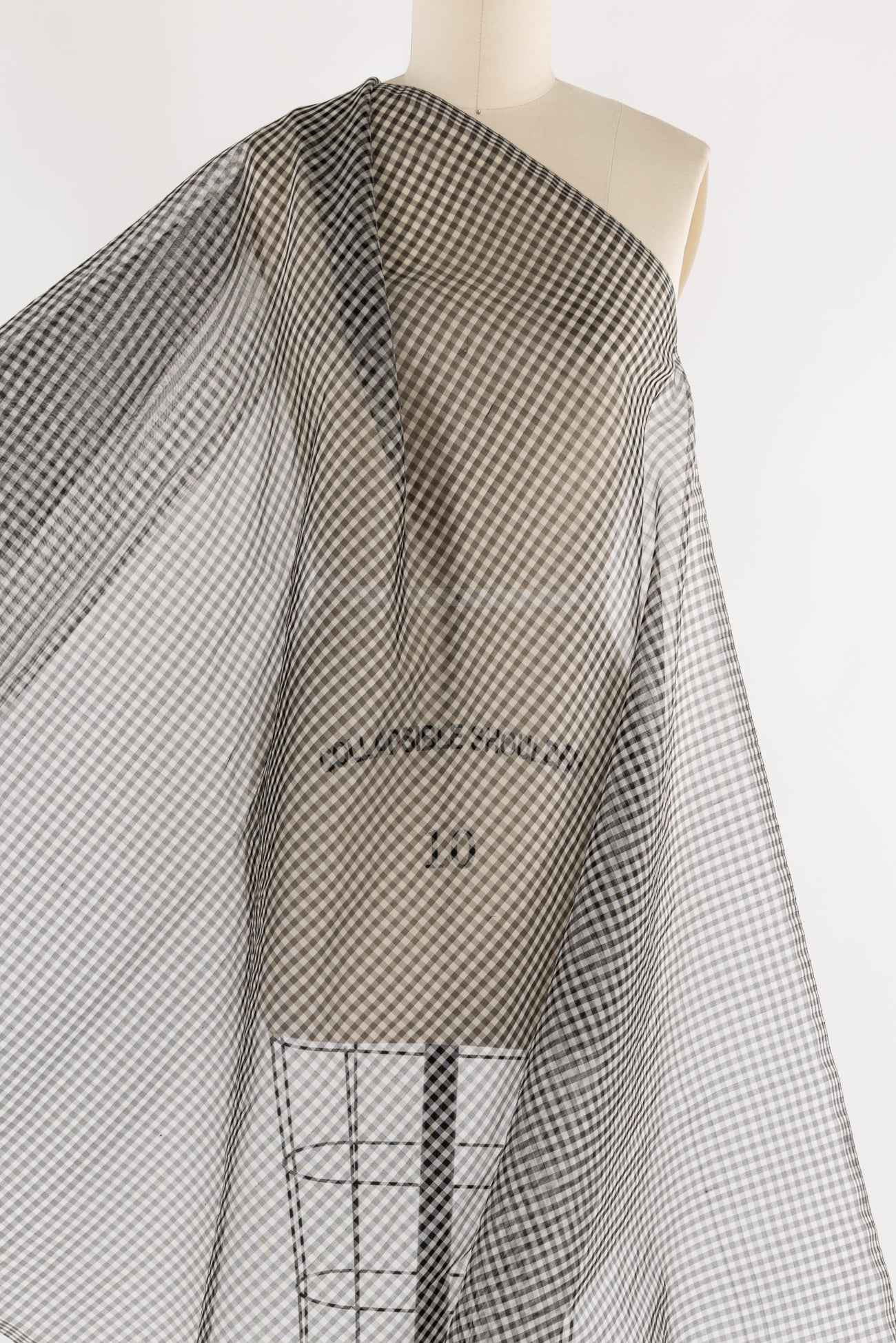 Floating Checks Silk Organza Woven