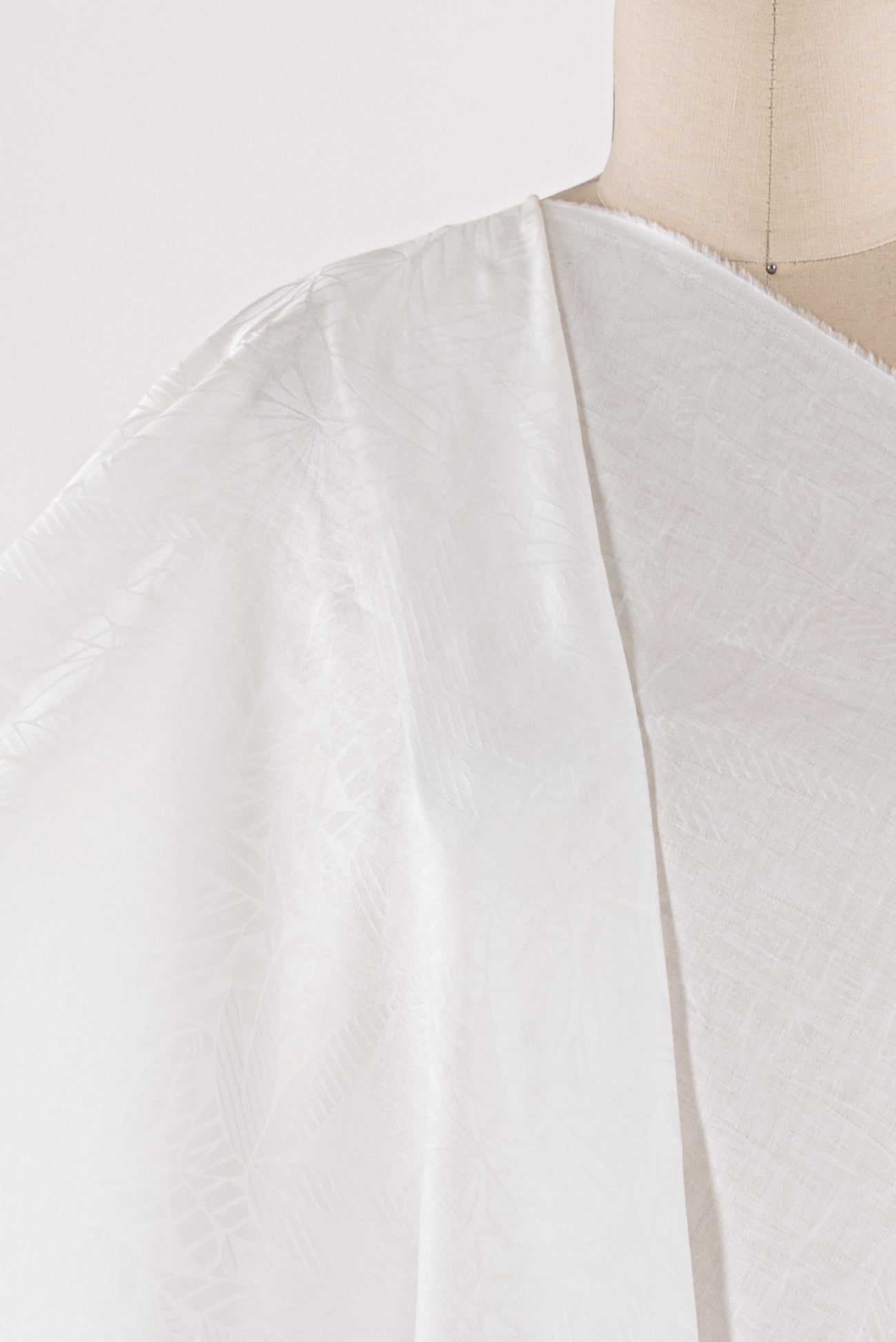 Frost White Damask Japanese Cotton Woven