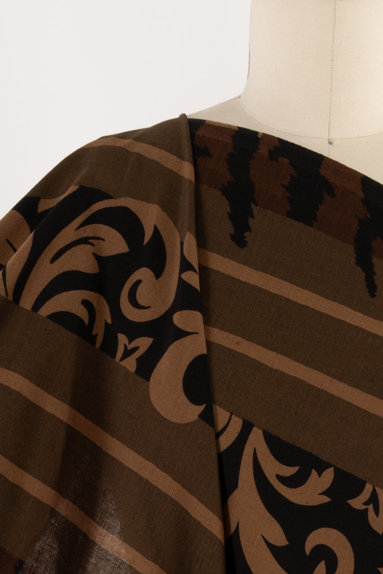 Gingerbread Stripe Italian Linen Blend Woven