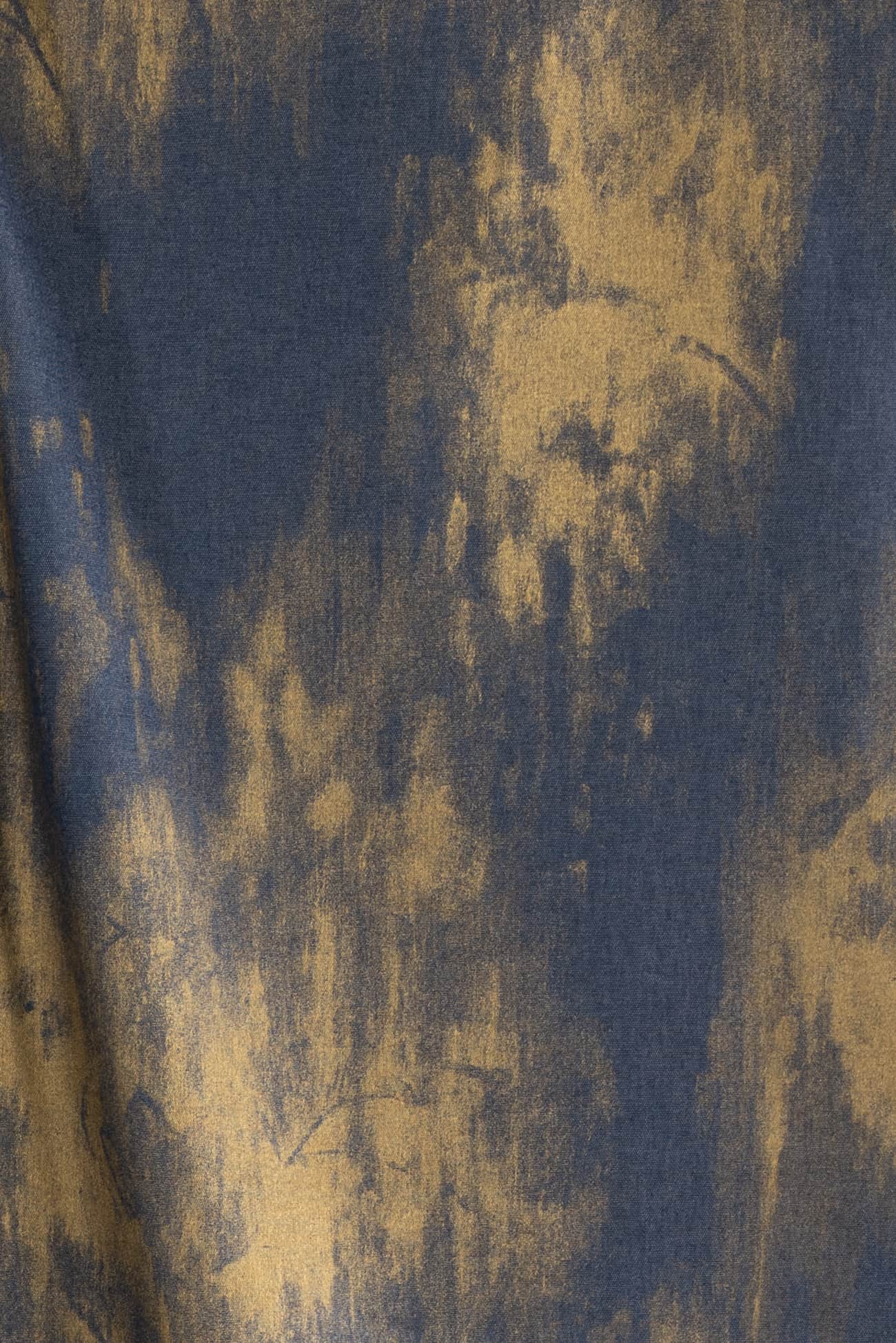 Gold Leaf Stretch Denim Woven