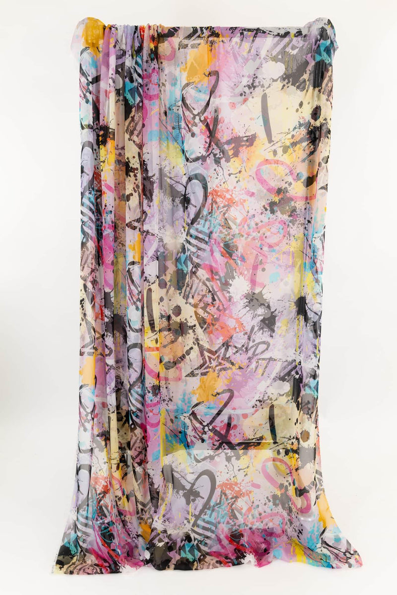 Graffiti Italian Silk Chiffon Woven - Marcy Tilton Fabrics