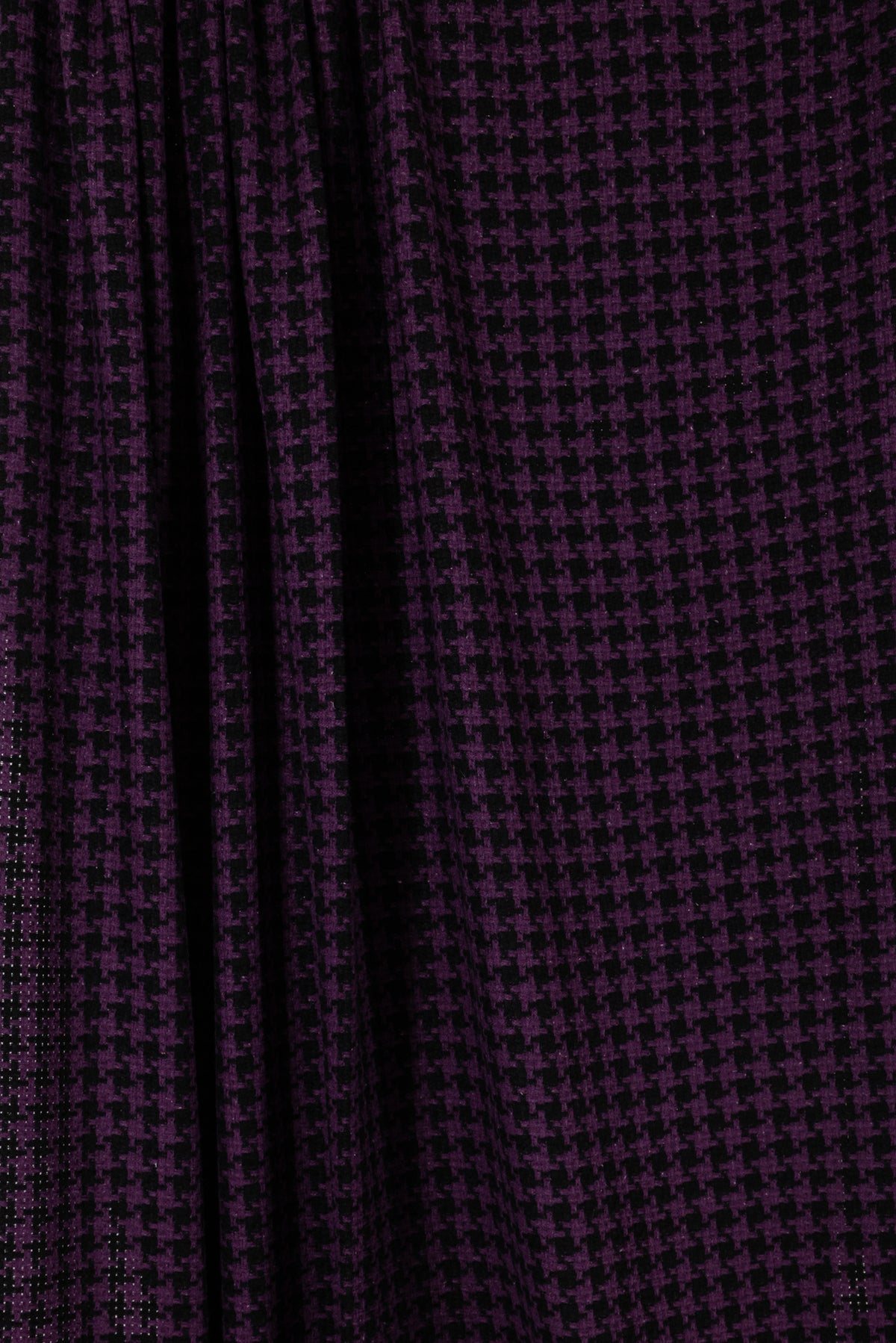 Grape Houndstooth Wool Blend Woven - ENDCUT