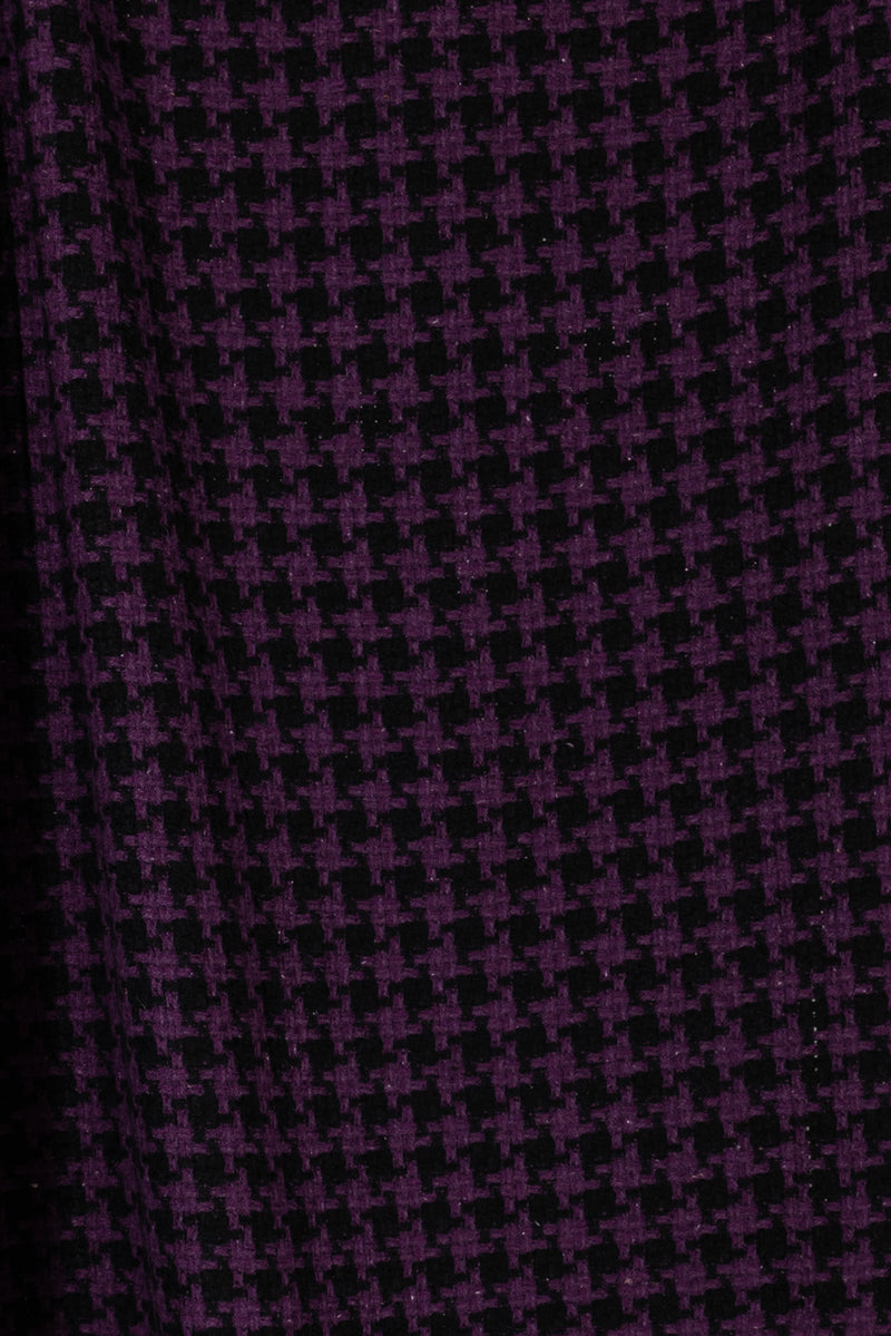 Grape Houndstooth Wool Blend Woven - ENDCUT