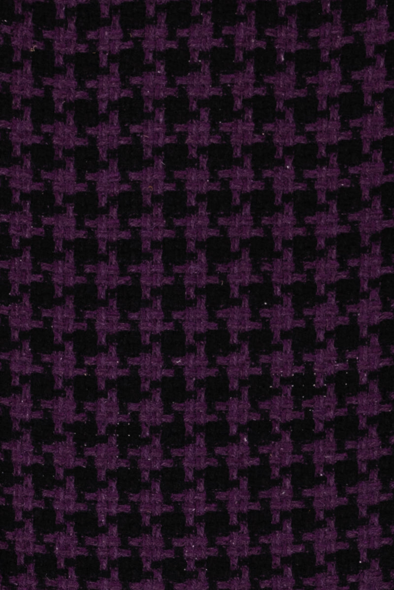 Grape Houndstooth Wool Blend Woven - ENDCUT